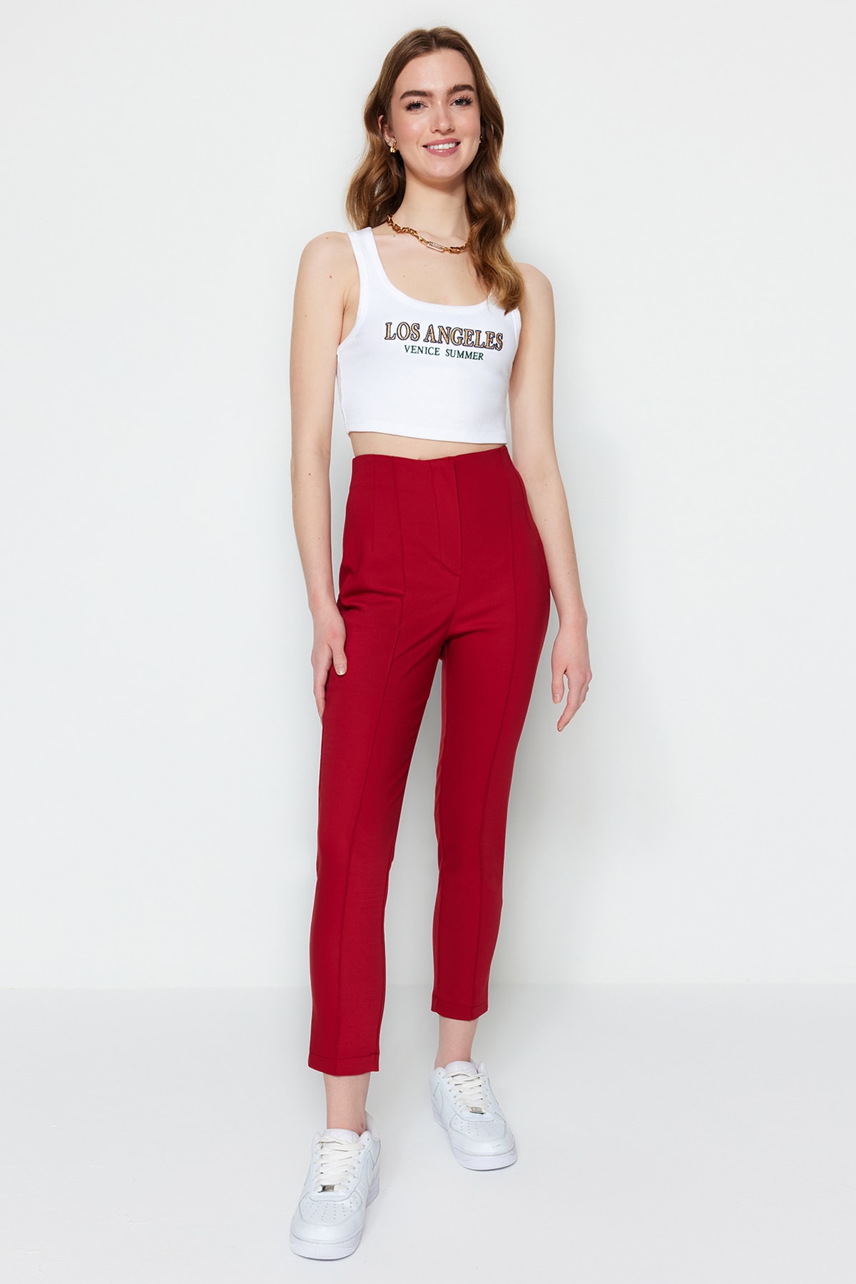 Trendyol Red Cigarette Woven Trousers