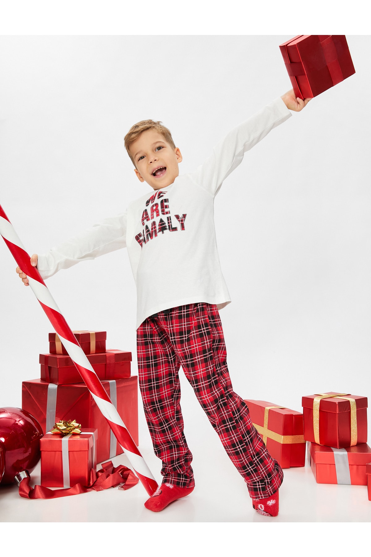 Koton Pajama Set - Red - Slogan