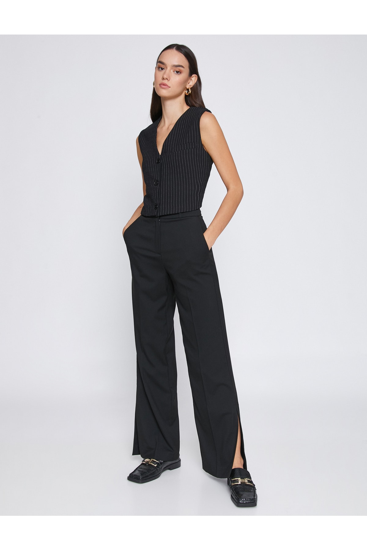 Koton Pants - Black - Wide leg