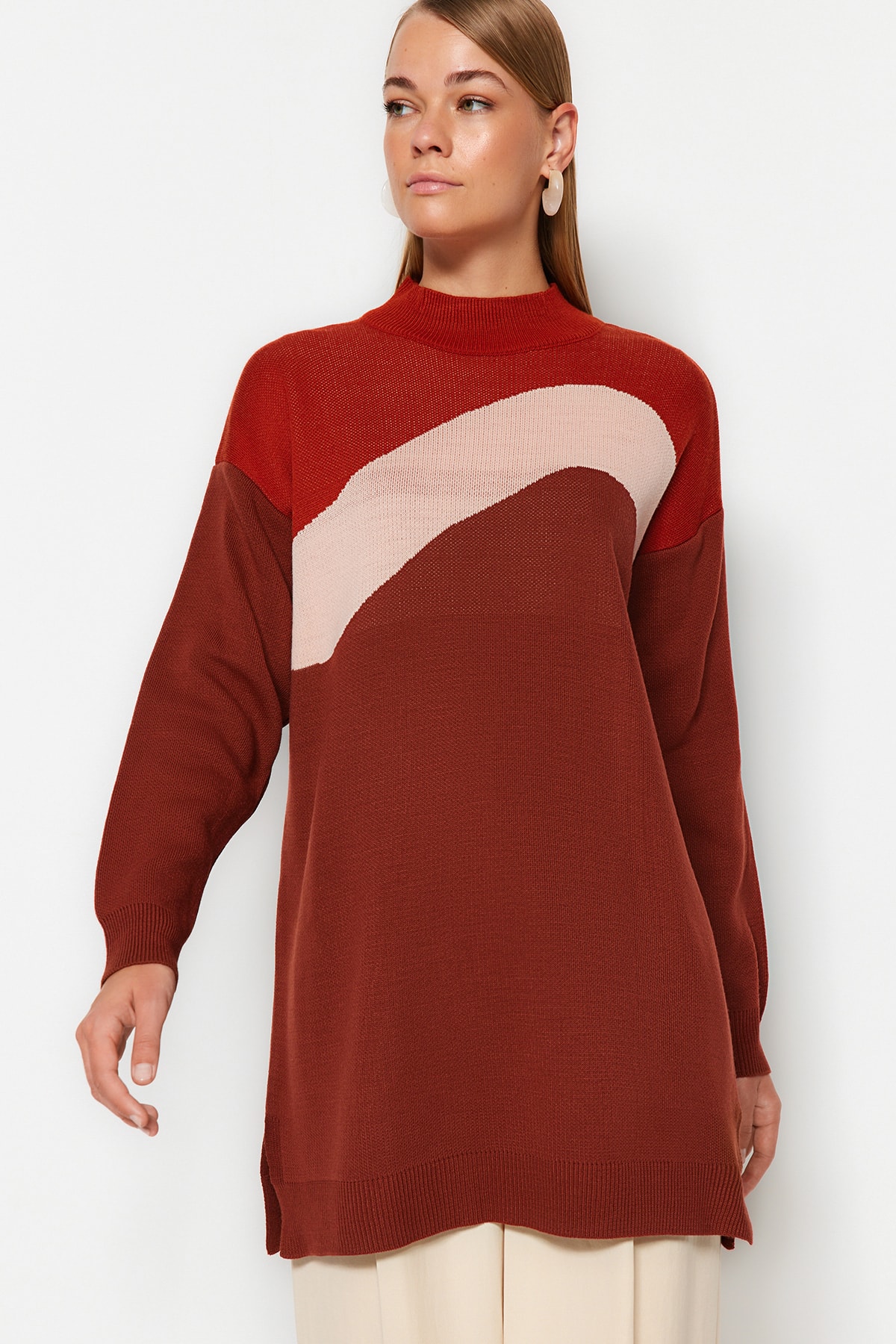 Trendyol Sweater - Brown - Relaxed fit