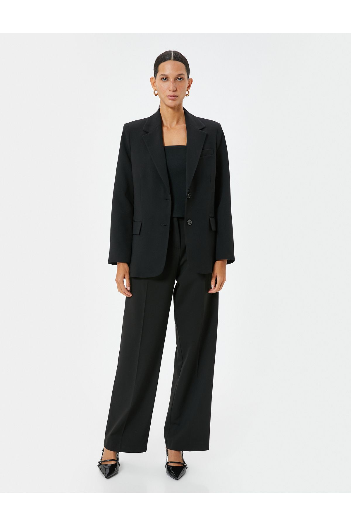 Koton Kt - Blazer Jacket Double Breasted Flap Pocket Detail