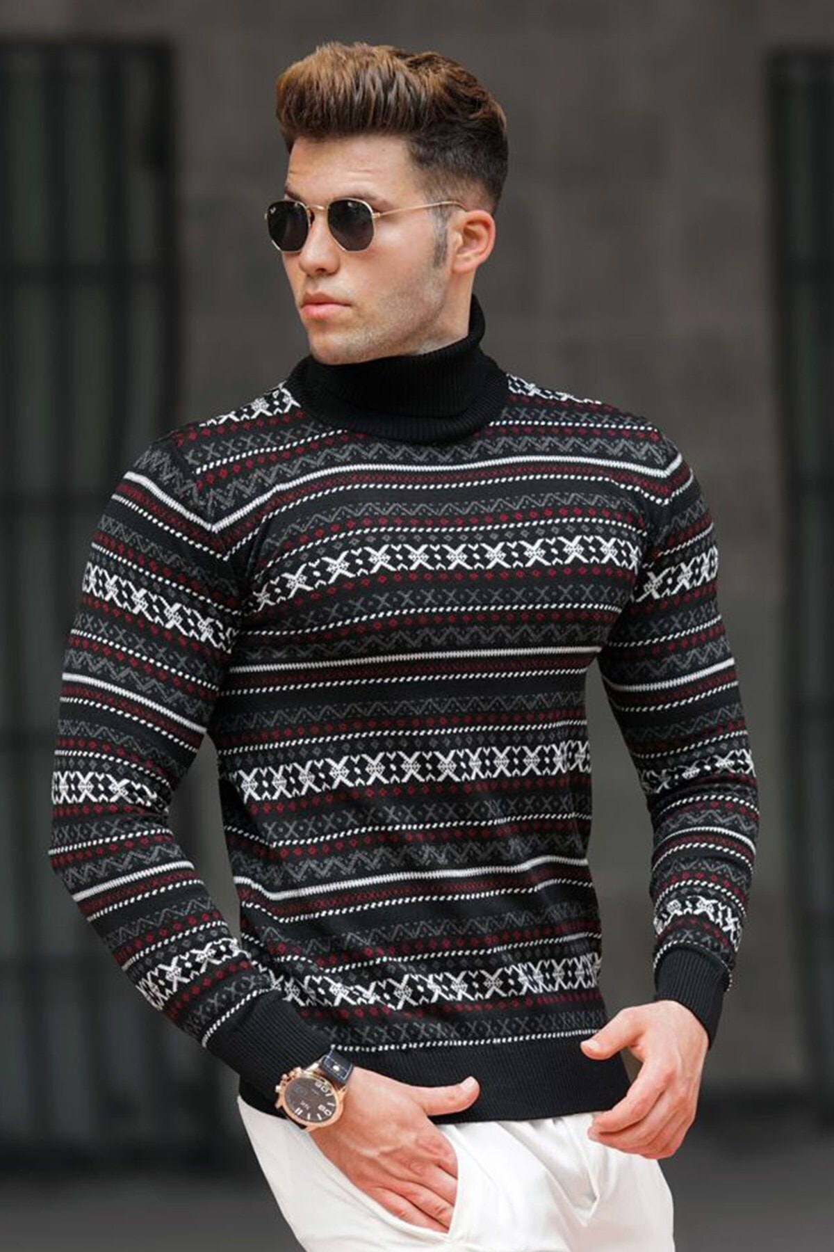 Madmext Black Turtleneck Knitwear Sweater 5170
