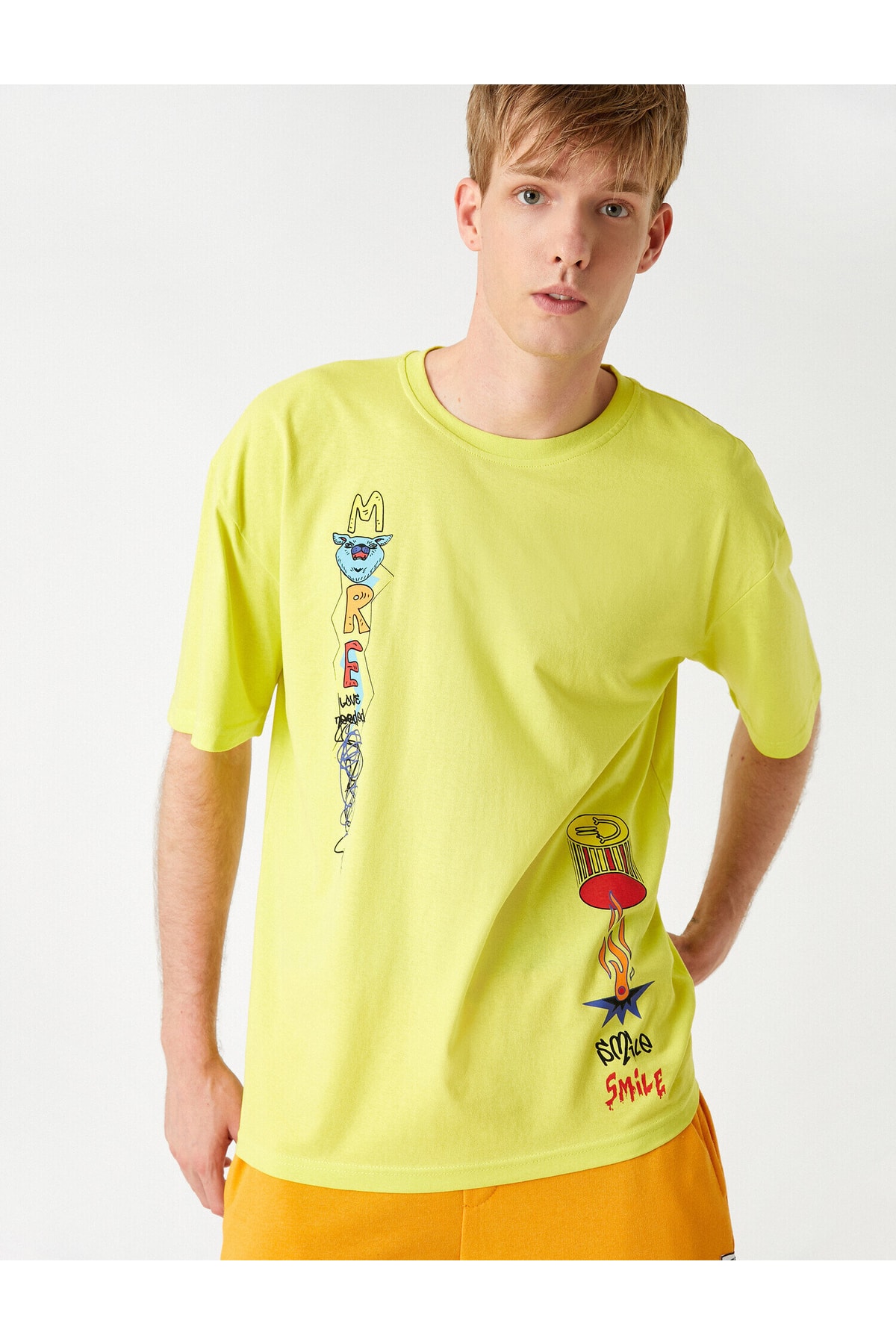 Levně Koton kresba tištěné oversize tričko