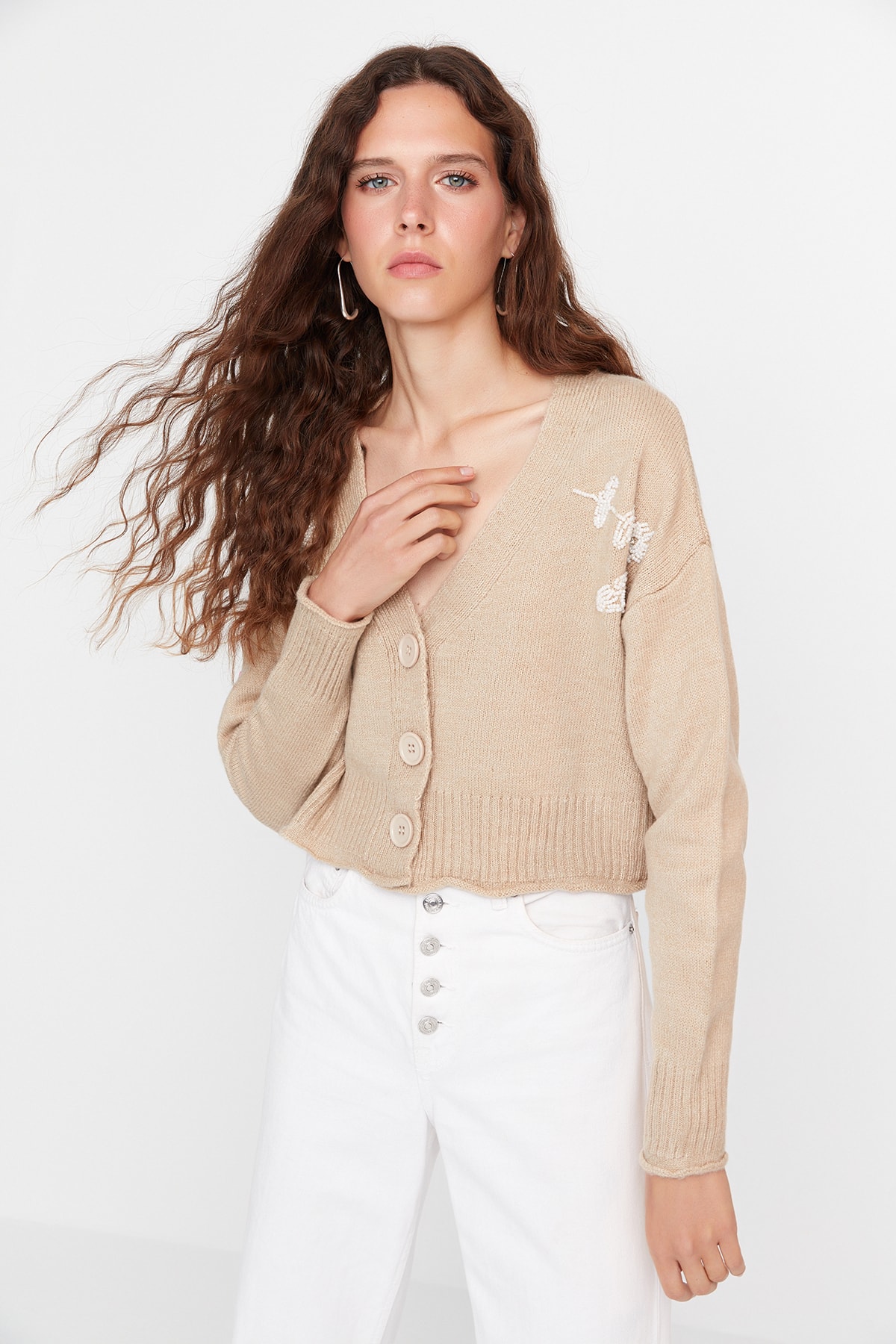 Trendyol Cardigan - Beige - Regular fit