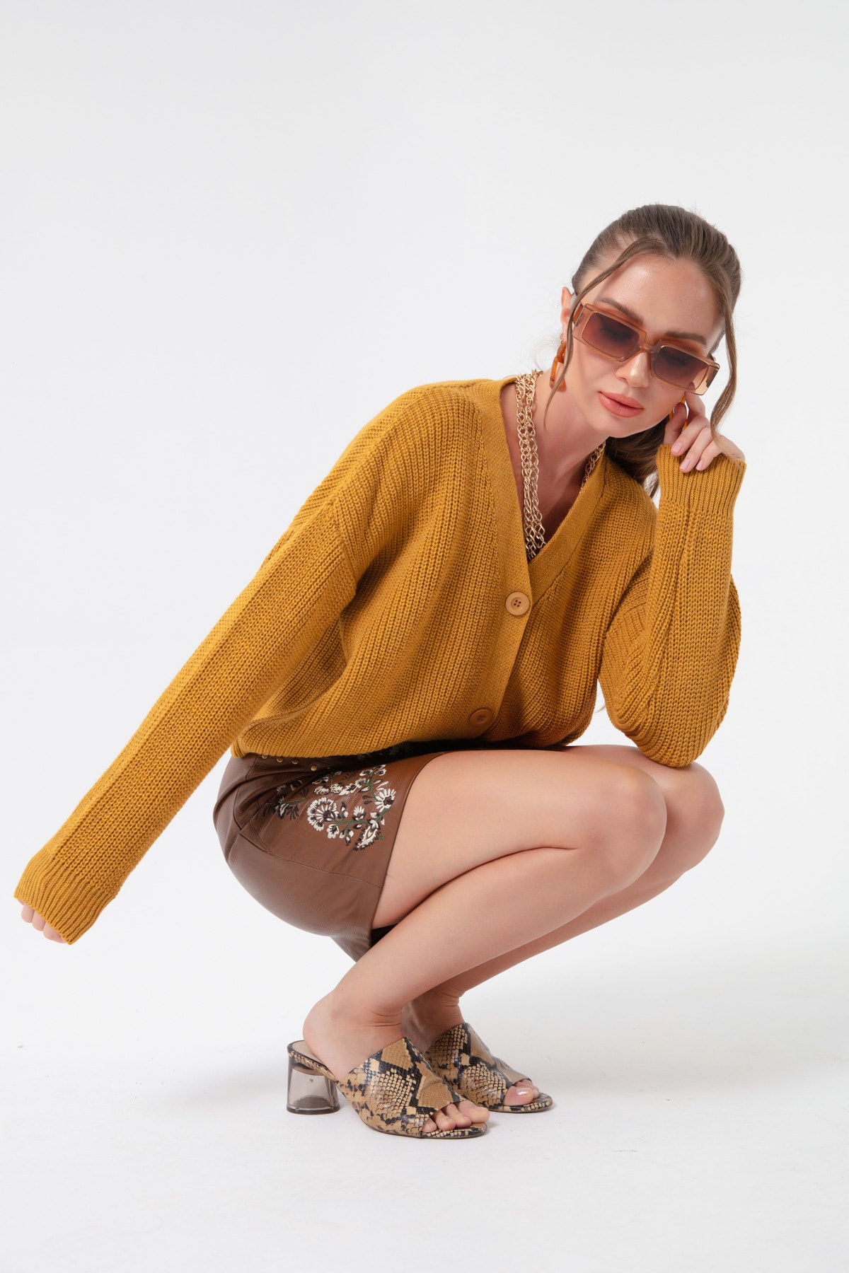 Lafaba Cardigan - Yellow - Regular fit