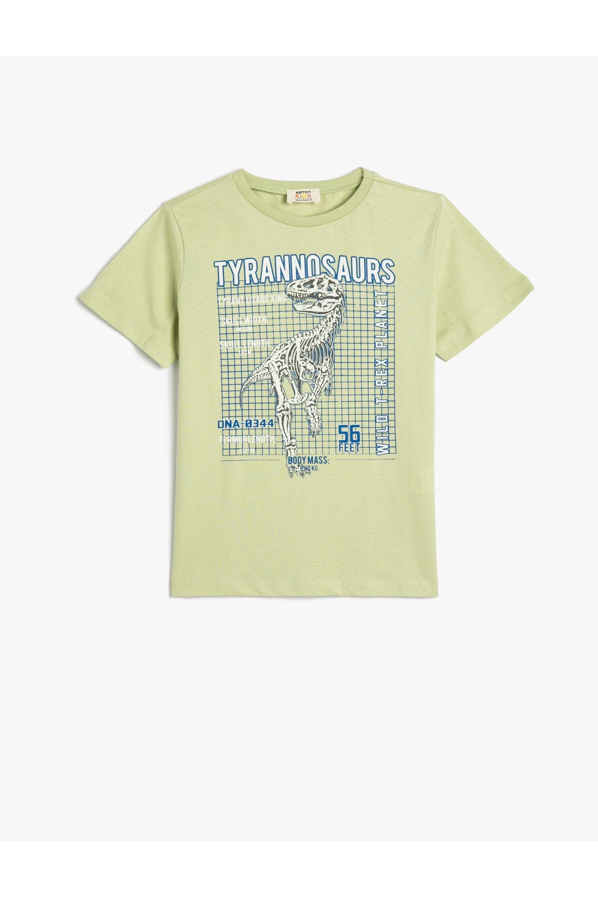 Koton T-Shirt Dinosaur Print Short Sleeved Crew Neck Cotton