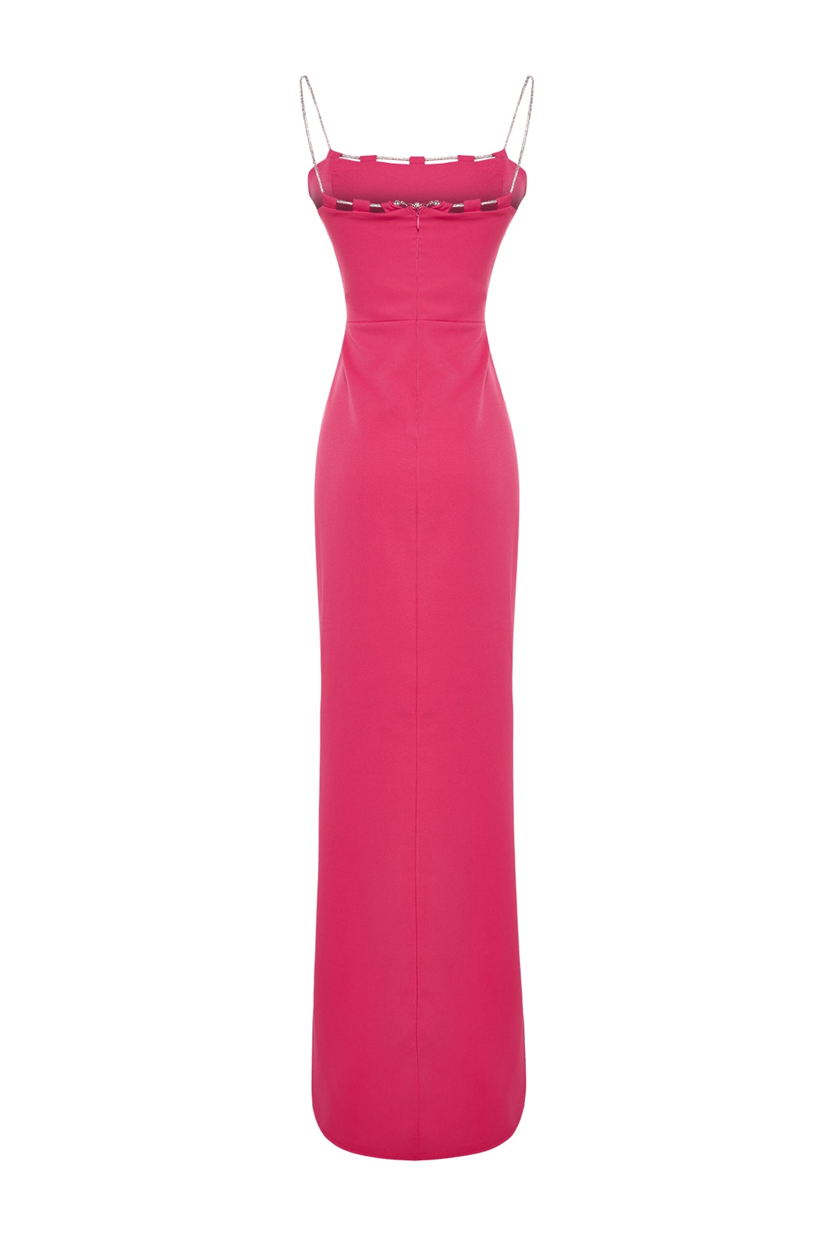 Rochie de seara Trendyol in rochie de seara fucsia captusita tesuta din pietre stralucitoare