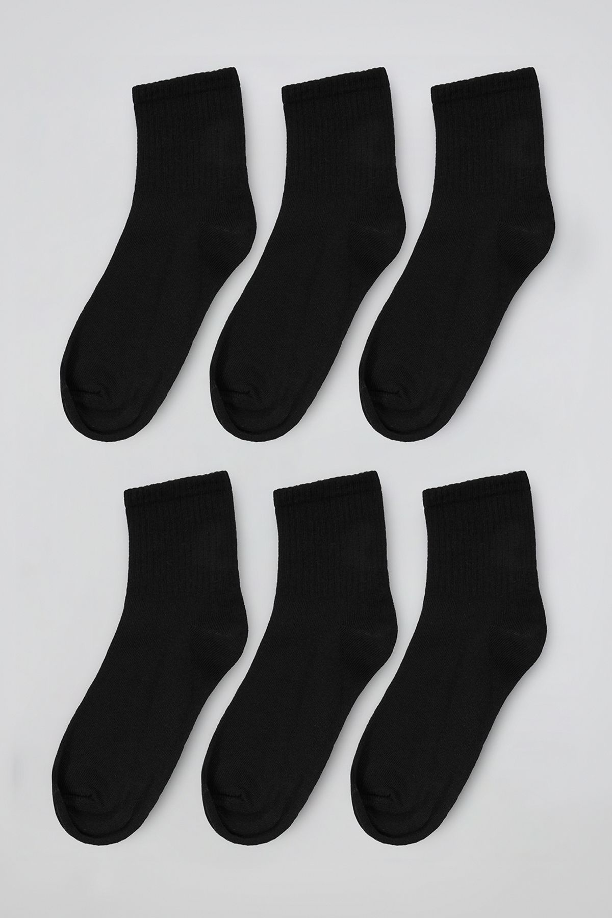 Trendyol Black 6 Pack Cotton Corded Knitted Socks