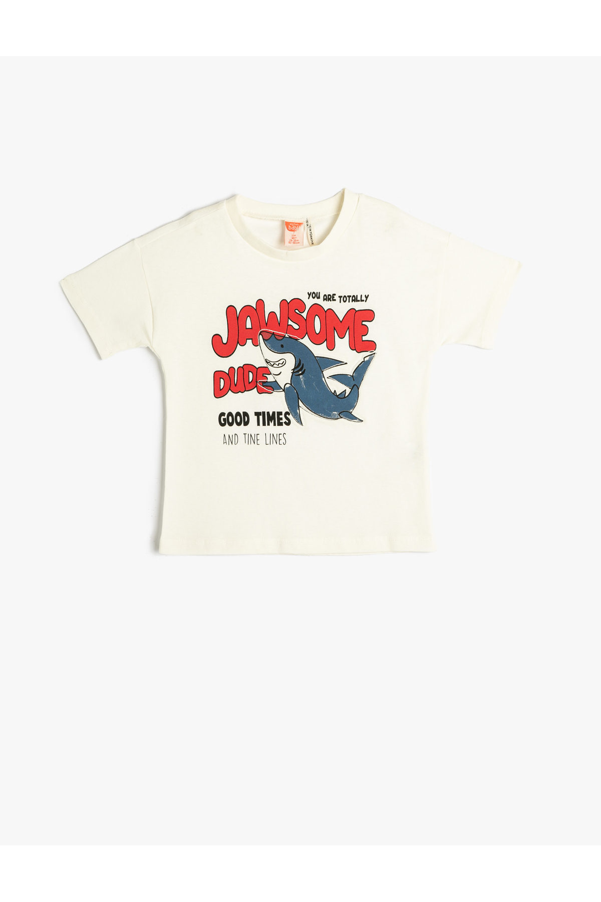 Koton T-Shirt Shark Print Short Sleeve Cotton