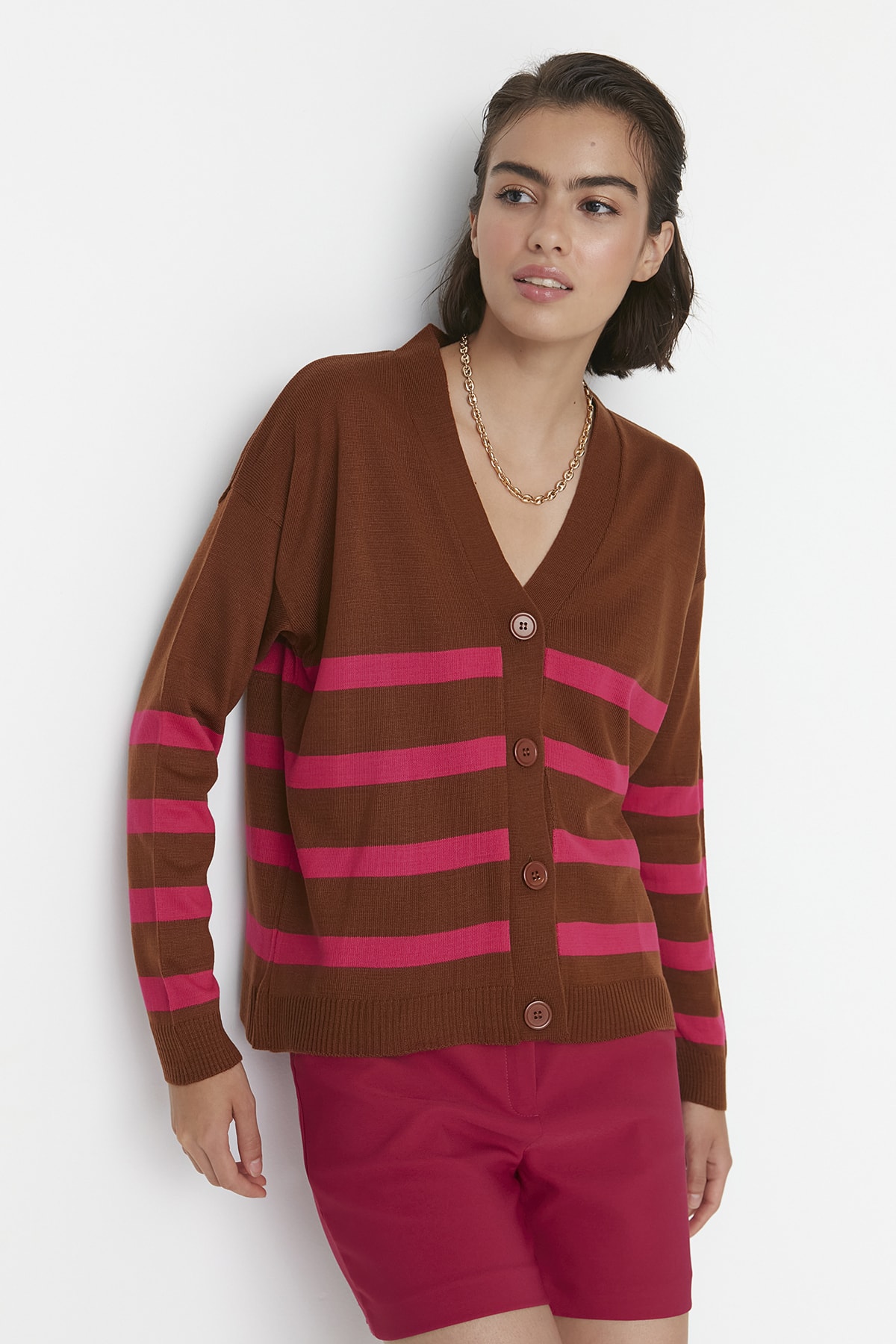 Trendyol Cardigan - Brown - Oversize