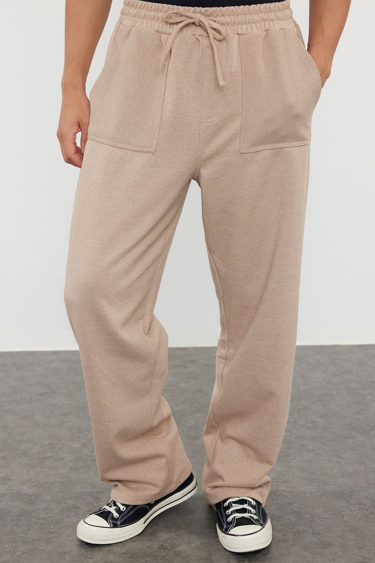Trendyol Mink Oversize Pocket Textured Fabric Detailed Sweatpants