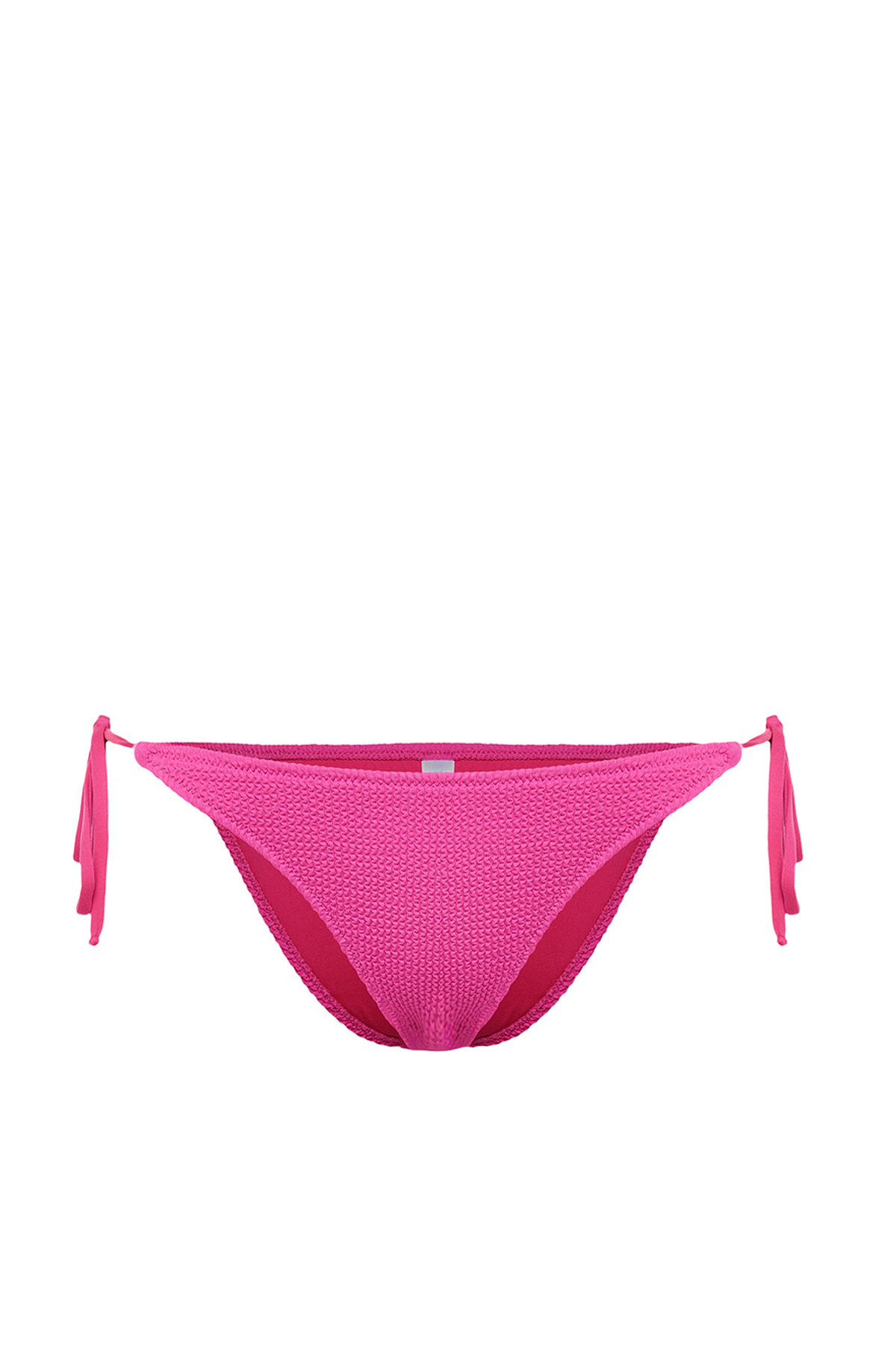 Trendyol Pink Tie-Up Textured Bikini Bottom