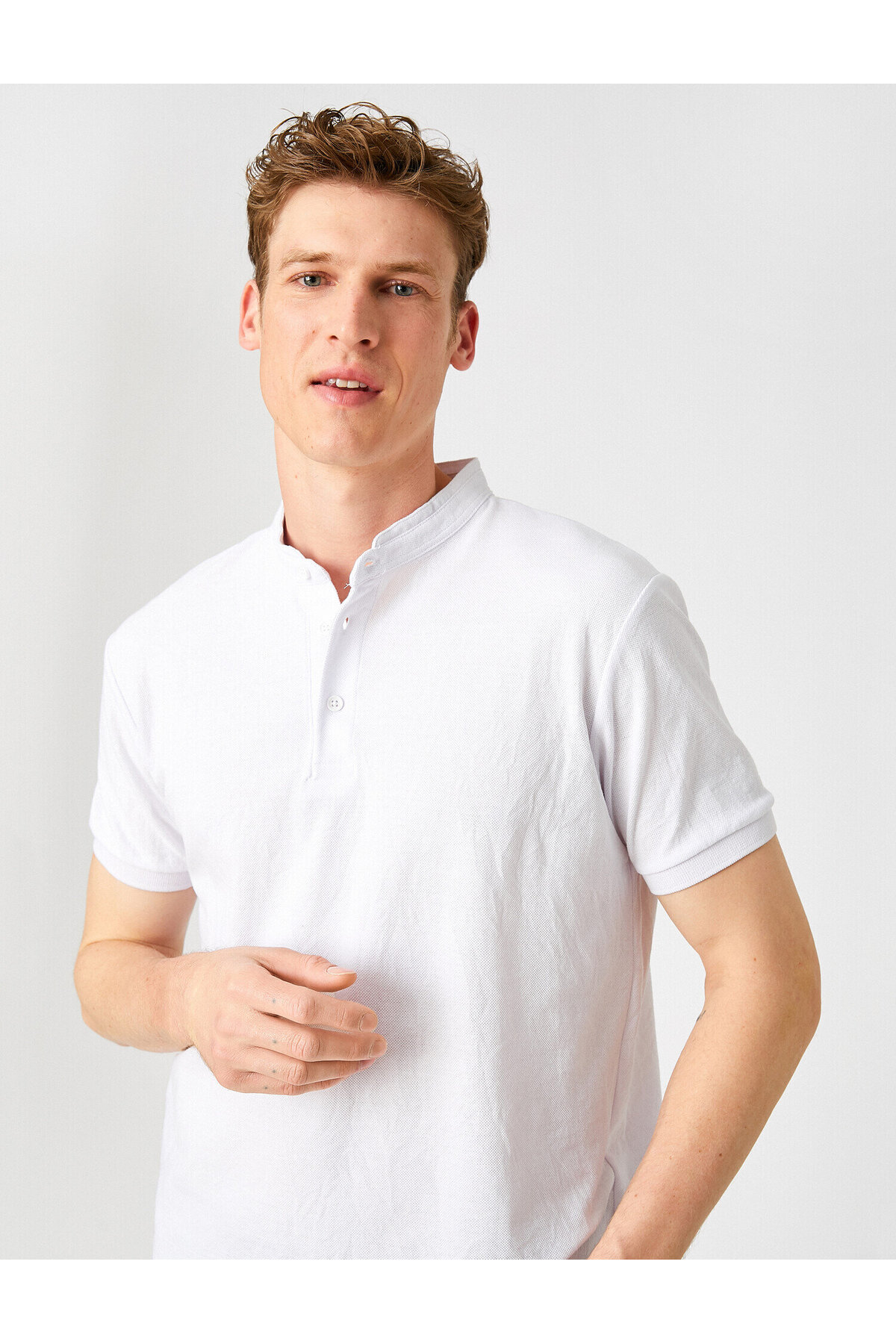 Levně Koton High Collar Polo T-Shirt