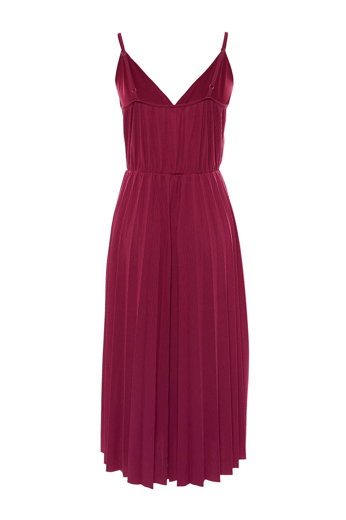 Trendyol Curve Fuchsia Double Breasted Collar Knitted Strap Dress