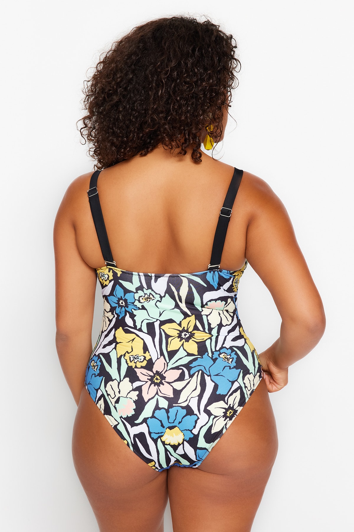 Trendyol Multicolor Tie Detailed Floral Patterned Swimsuit