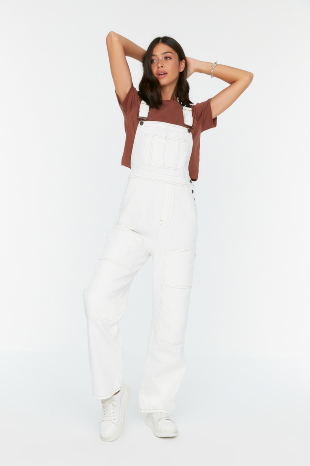 Trendyol Jumpsuit - White - Regular fit