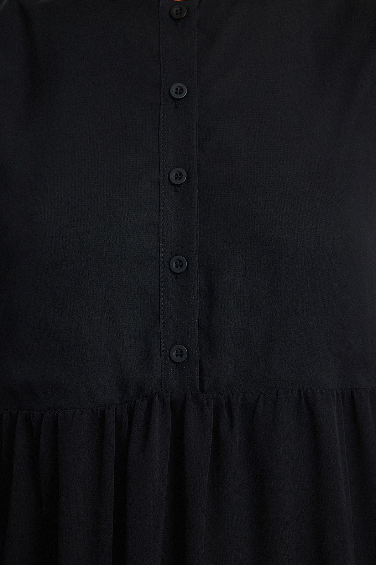 Trendyol Black Plain Woven Winter Dress