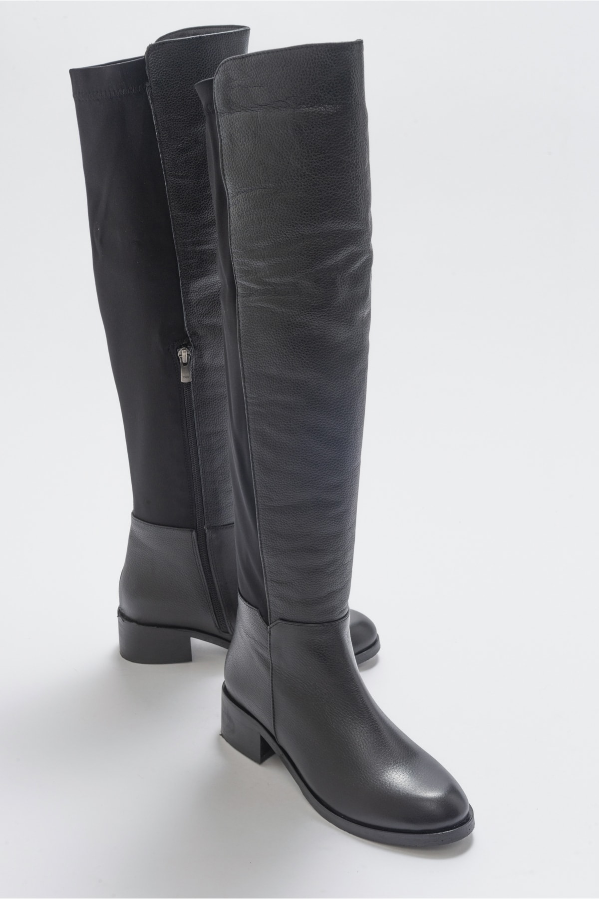 Levně LuviShoes 1177 Black Leather Women's Boots