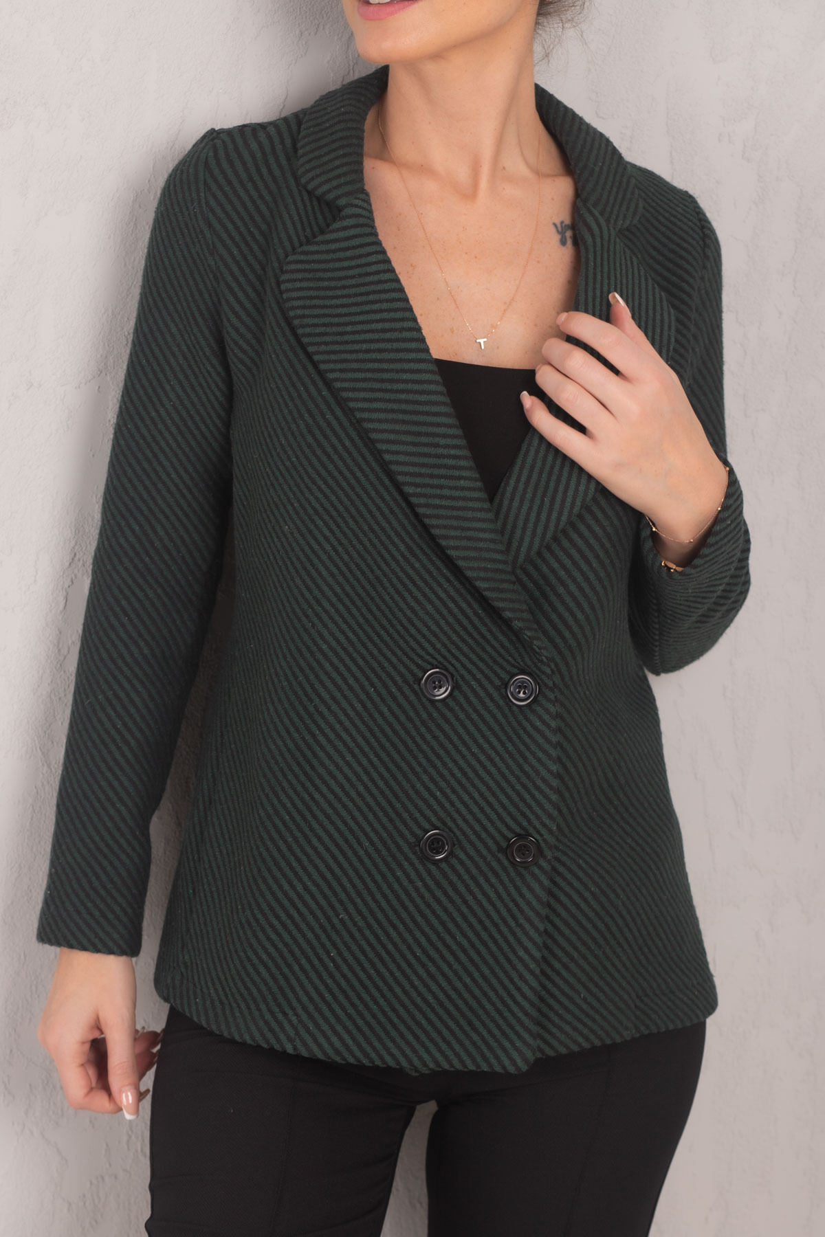 Levně armonika Women's Emerald Line Patterned Four Button Cachet Jacket