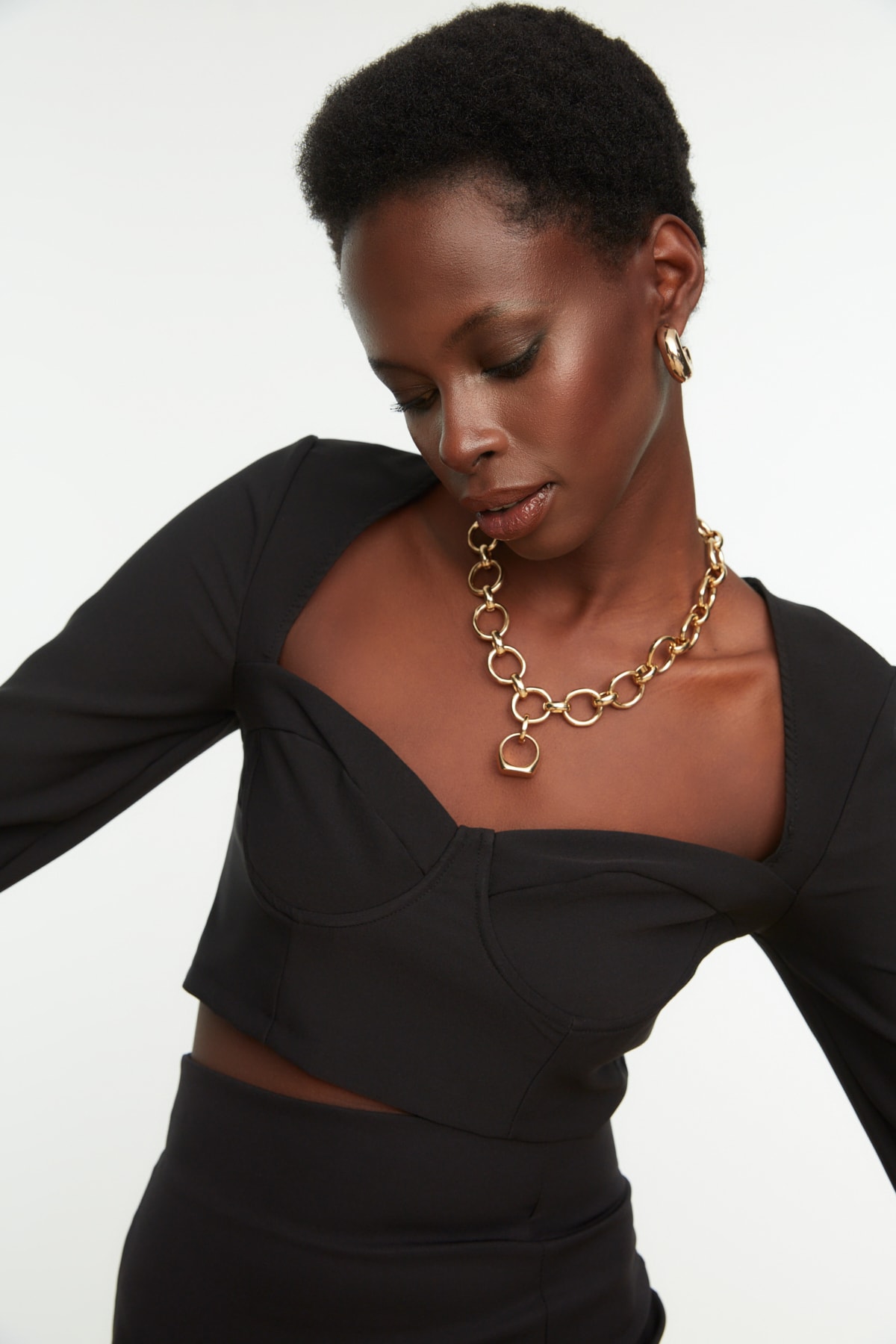 Trendyol Black Collar Detailed Woven Blouse