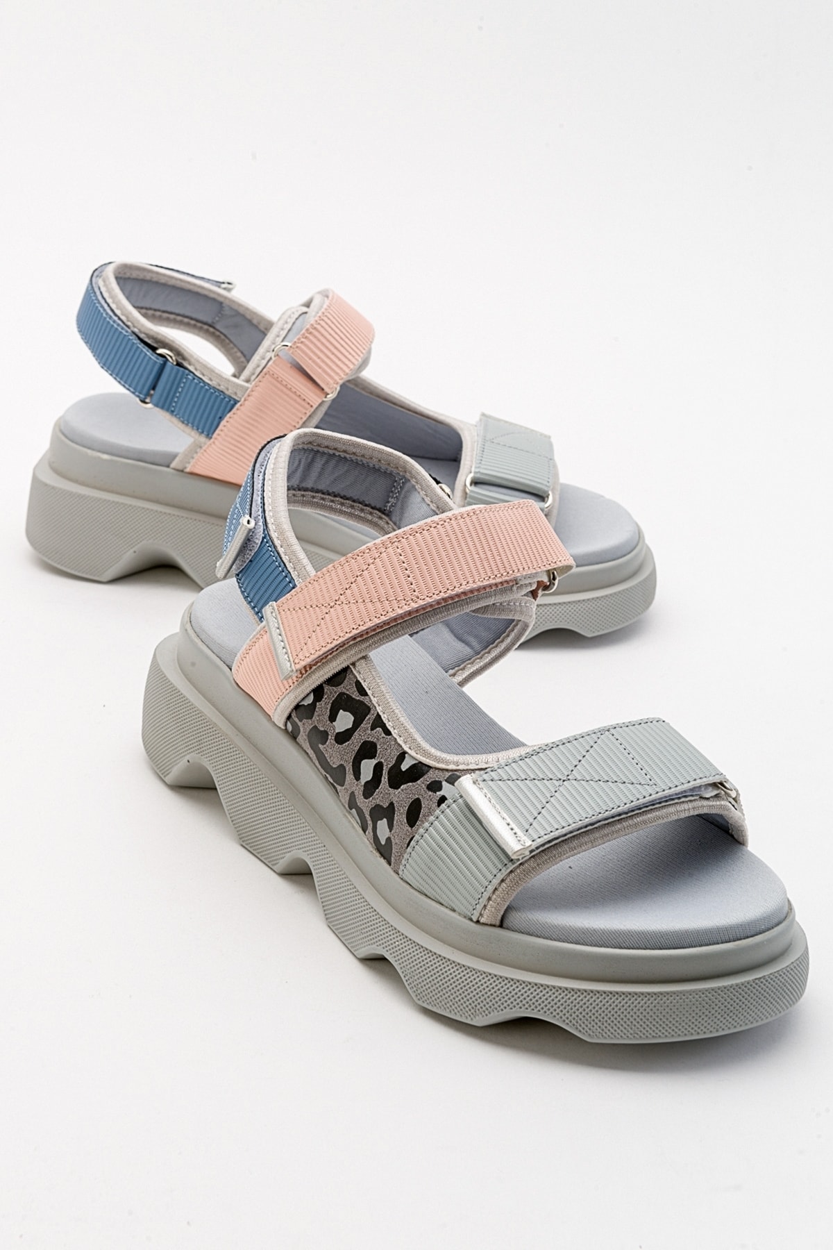 Levně LuviShoes Women's Tedy Blue Patterned Sandals