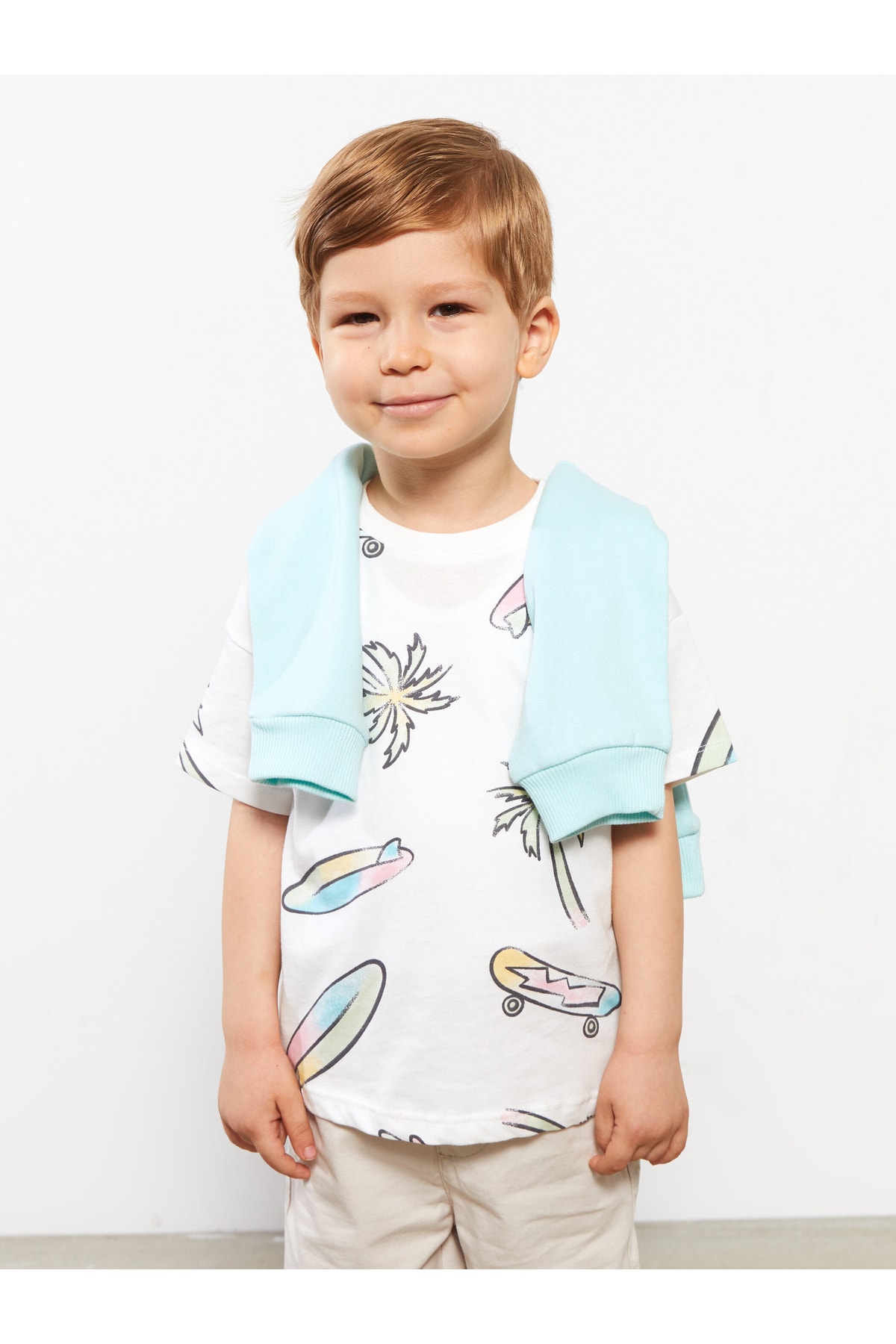 LC Waikiki Crew Neck Short Sleeve Printed Cotton Baby Boy TShirt