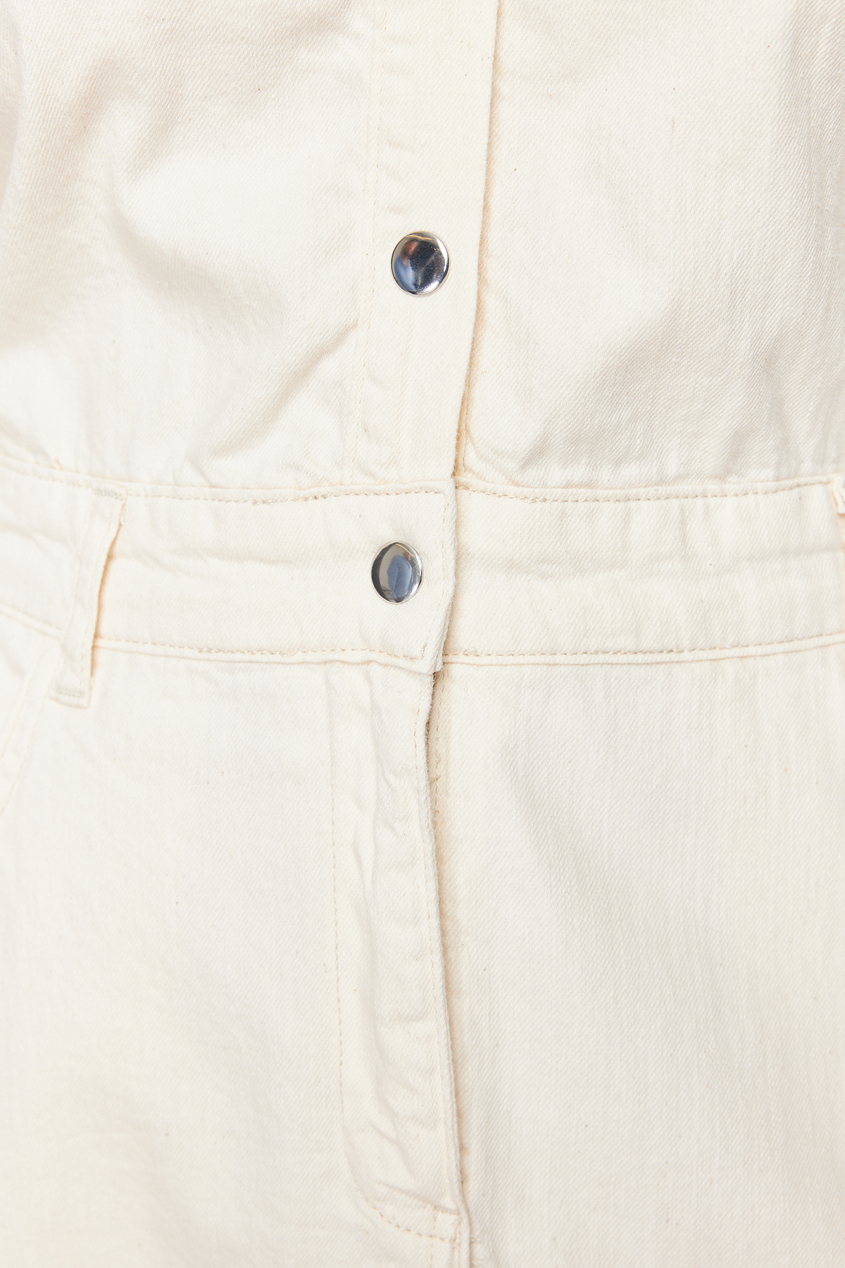 Trendyol Ecru Plain Shirt Dress Rigid Maxi Denim Modest Dress