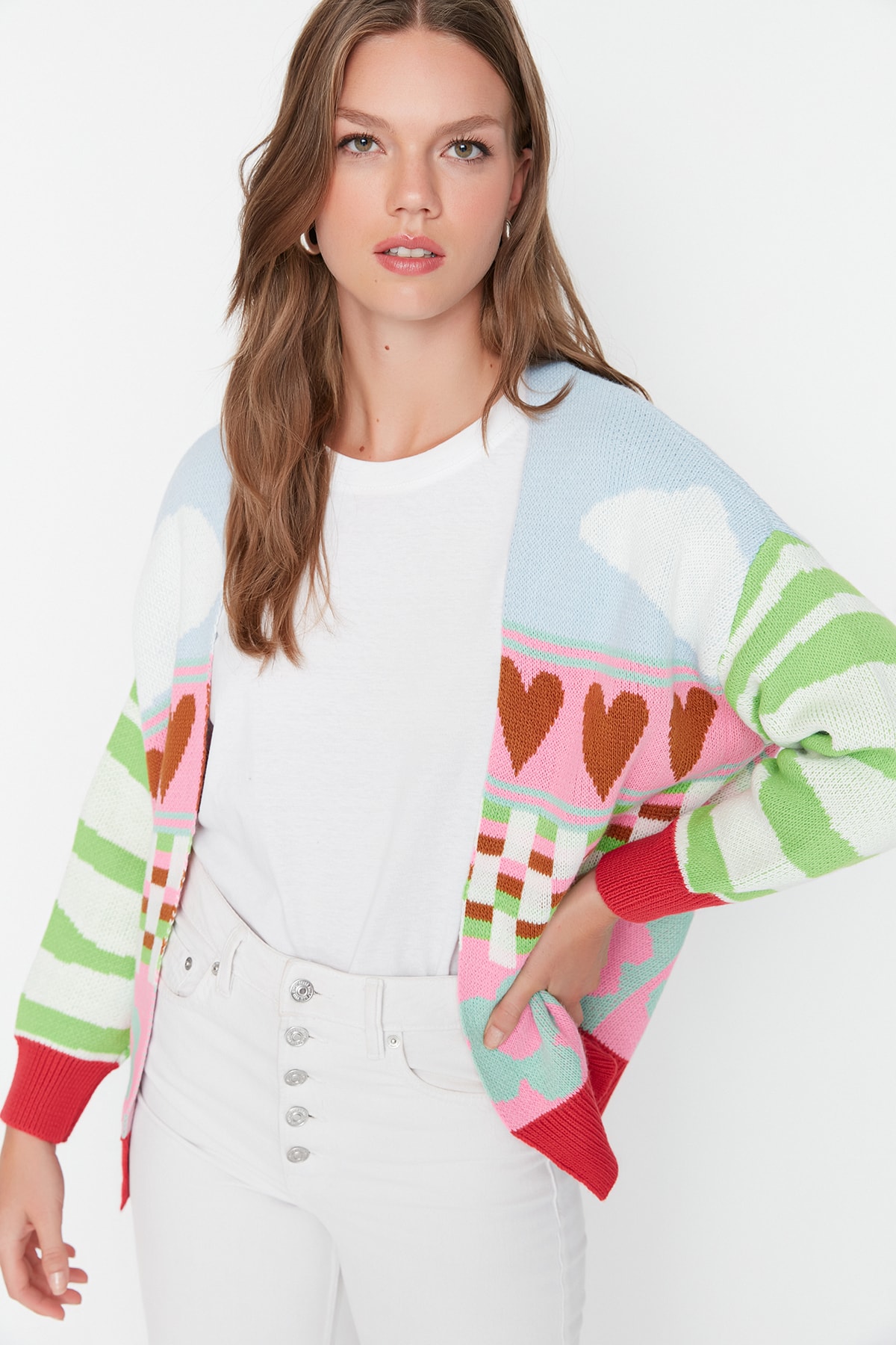 Trendyol Cardigan - Ecru - Oversize