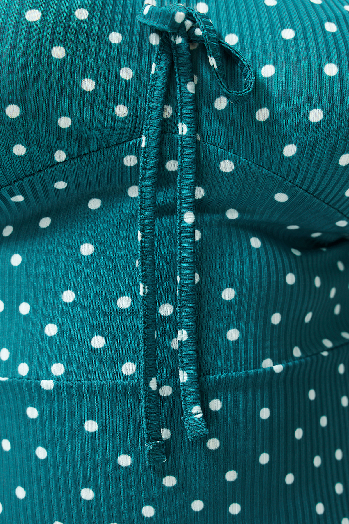 Trendyol Curve Oil Polka Dot Patterned Bow Collar Flounce A-Line Mini Summer Knitted Dress