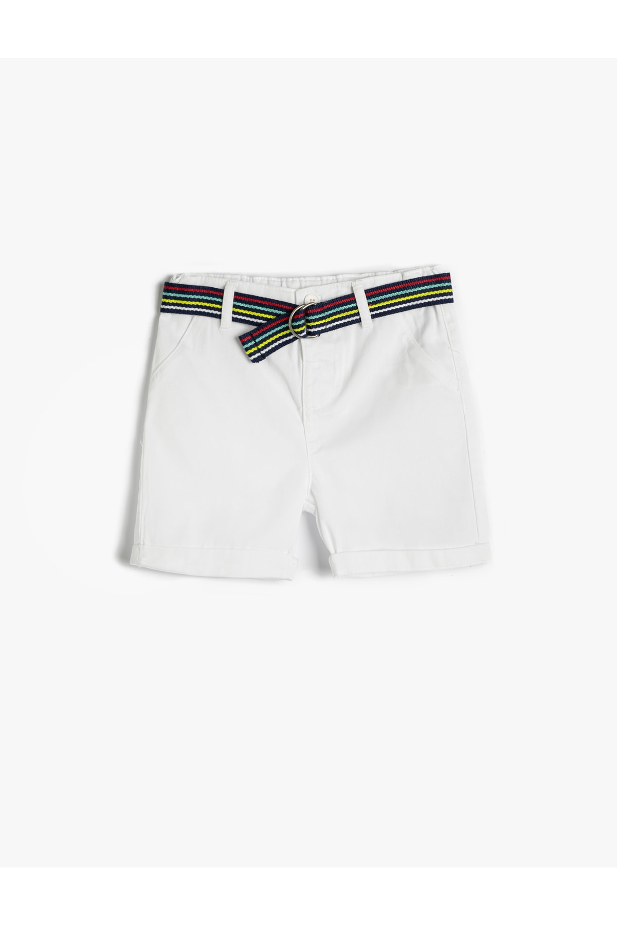 Koton Shorts With Belt Detailed Pockets, Cotton Cotton with Adjustable Elastic Waist.