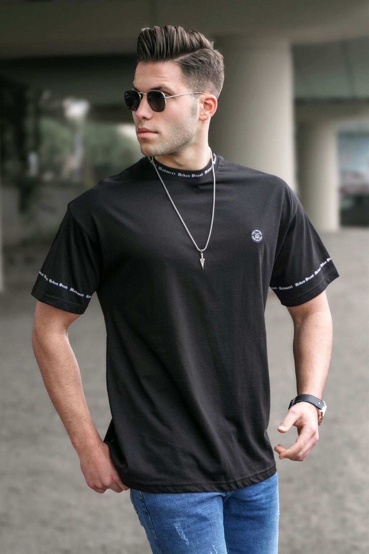 Levně Madmext Men's Black T-Shirt 5355