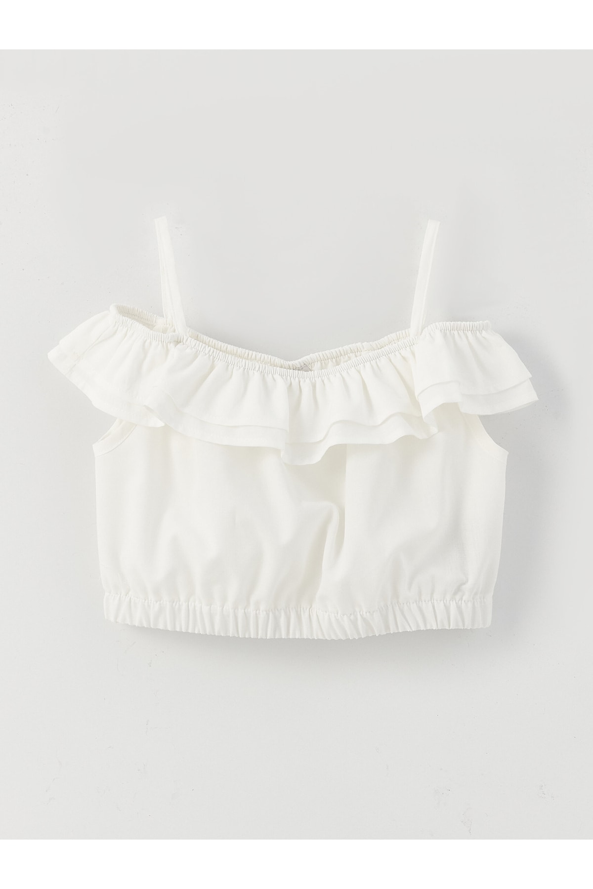 LC Waikiki Square Collar Basic Girls' Crop Blouse