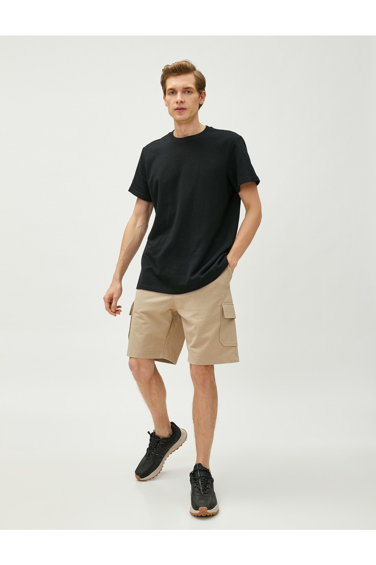 Koton Cargo Shorts With Lace-Up Waist, Slim Fit. Pocket Detailed.