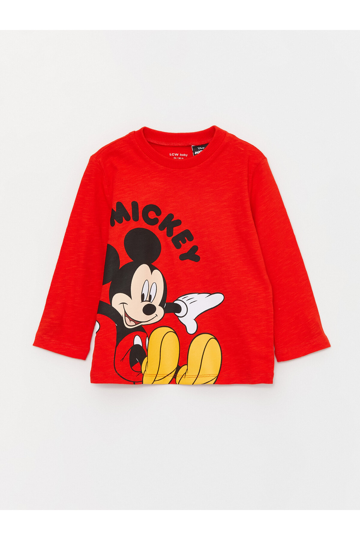 Levně LC Waikiki Crew Neck Long Sleeve Mickey Mouse Printed Baby Boy Sweatshirt