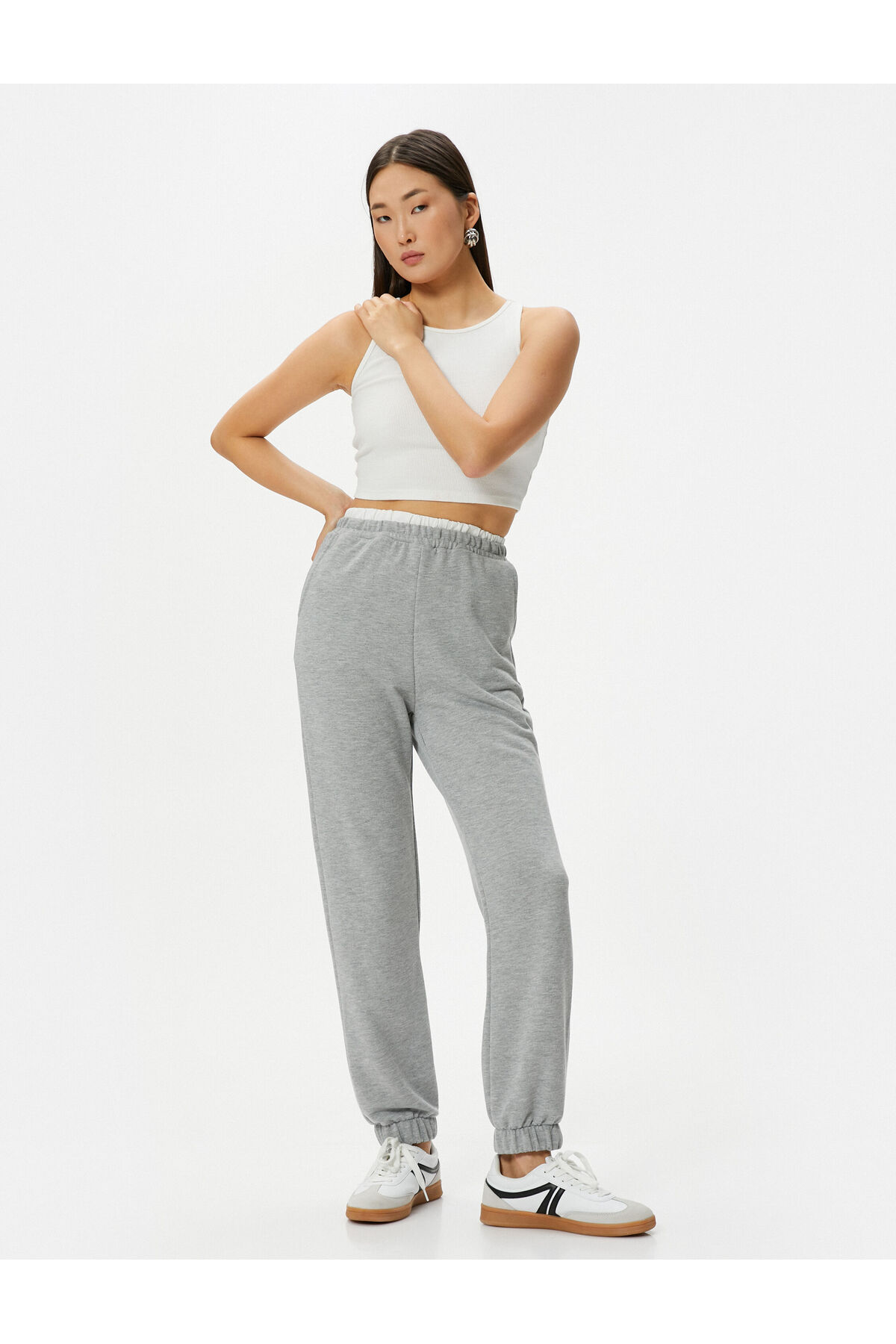 Koton Jogger Sweatpants with Double Elastic Look Pocket on the Waist