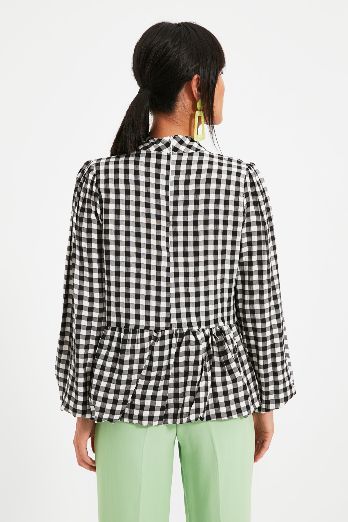Trendyol Negru Balon maneca Bluza