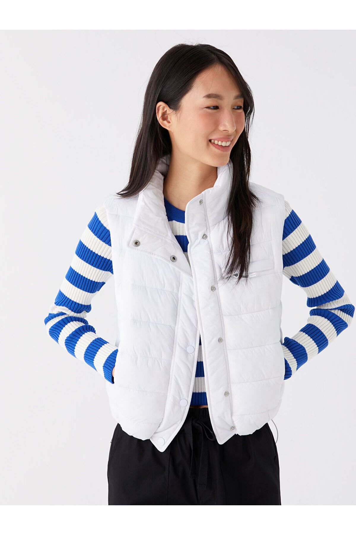 LC Waikiki Lcwk Women's Stand Collar Plain Puffer Vest