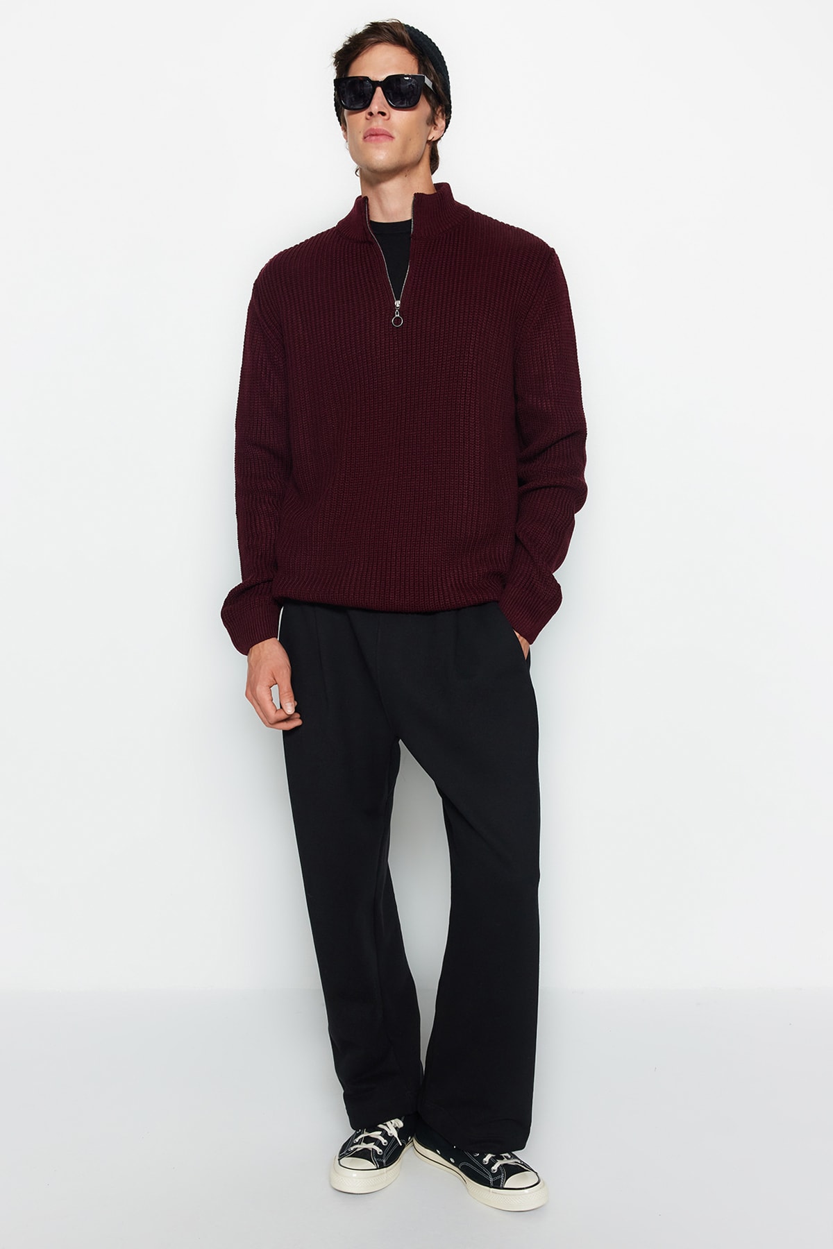 Trendyol Sweater - Burgundy - Regular fit