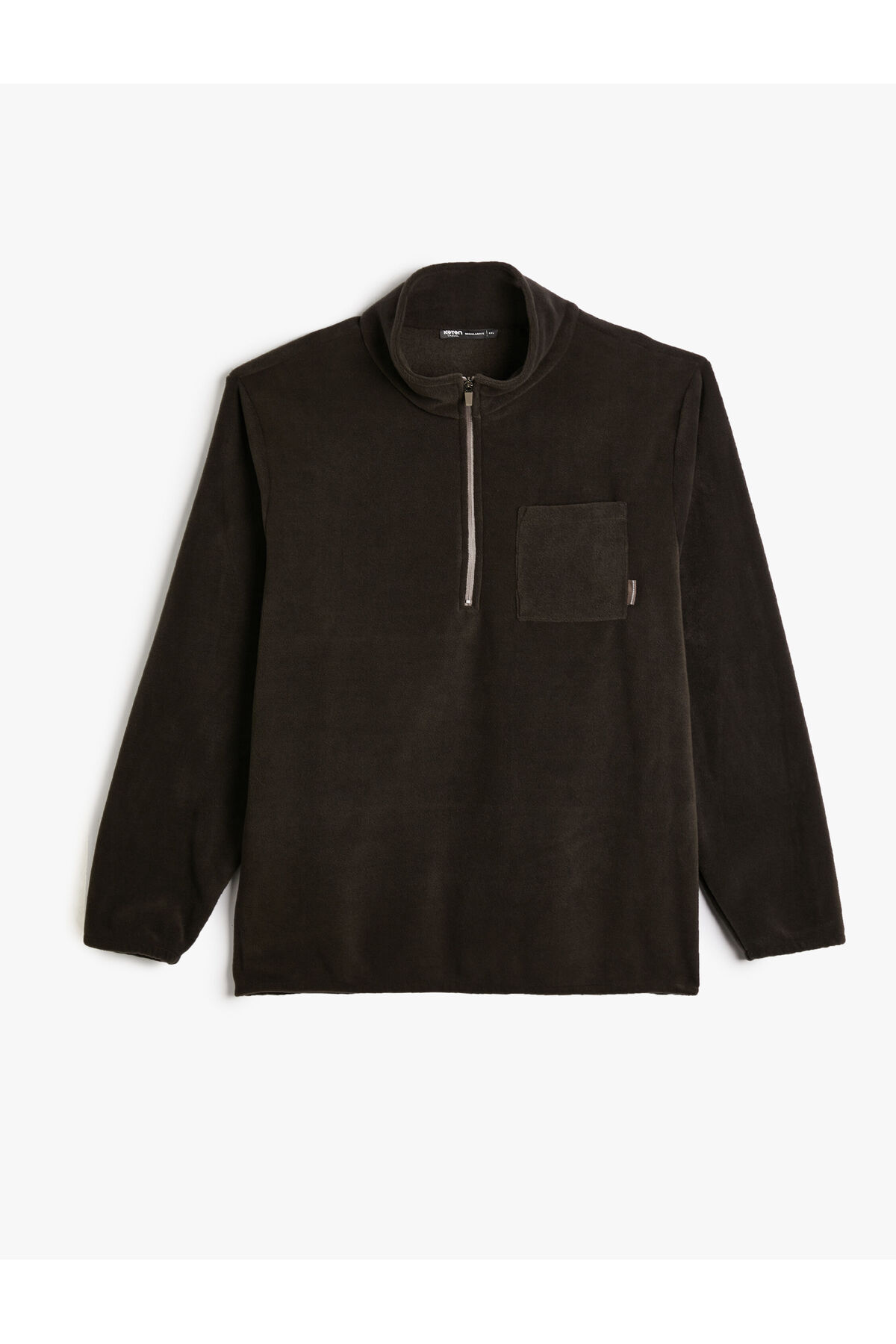 Levně Koton Polar Sweatshirt Half Zipper Pocket Detailed Stand Collar Soft Textured