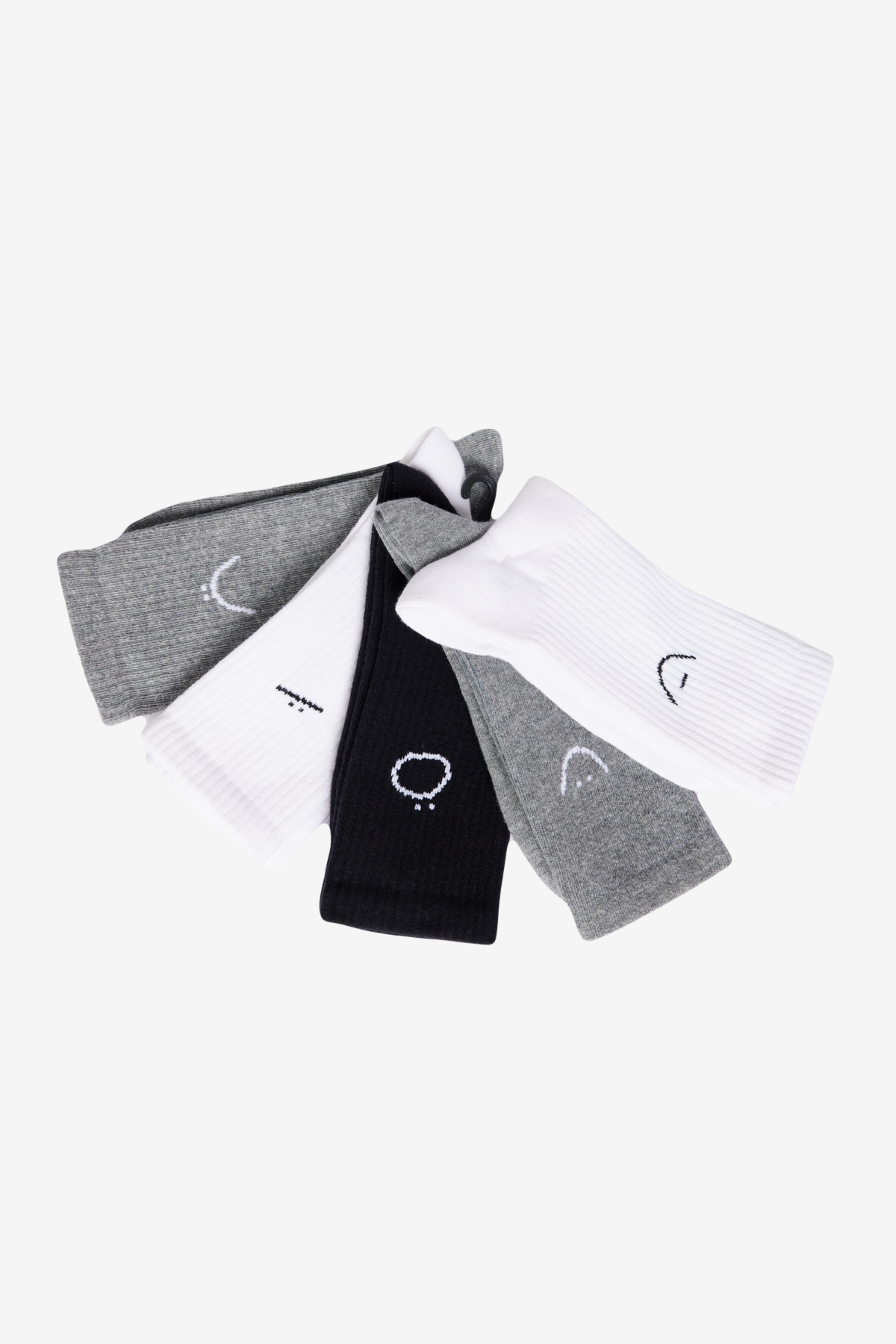 Levně AC&Co / Altınyıldız Classics Men's Black-White-Grey Patterned 5-pack Socket Socks