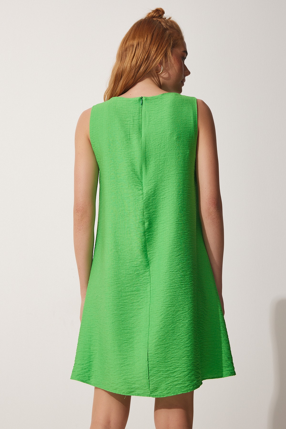 Fericirea din Istanbul Rochie clopot țesută verde vibrant pentru femei de vară