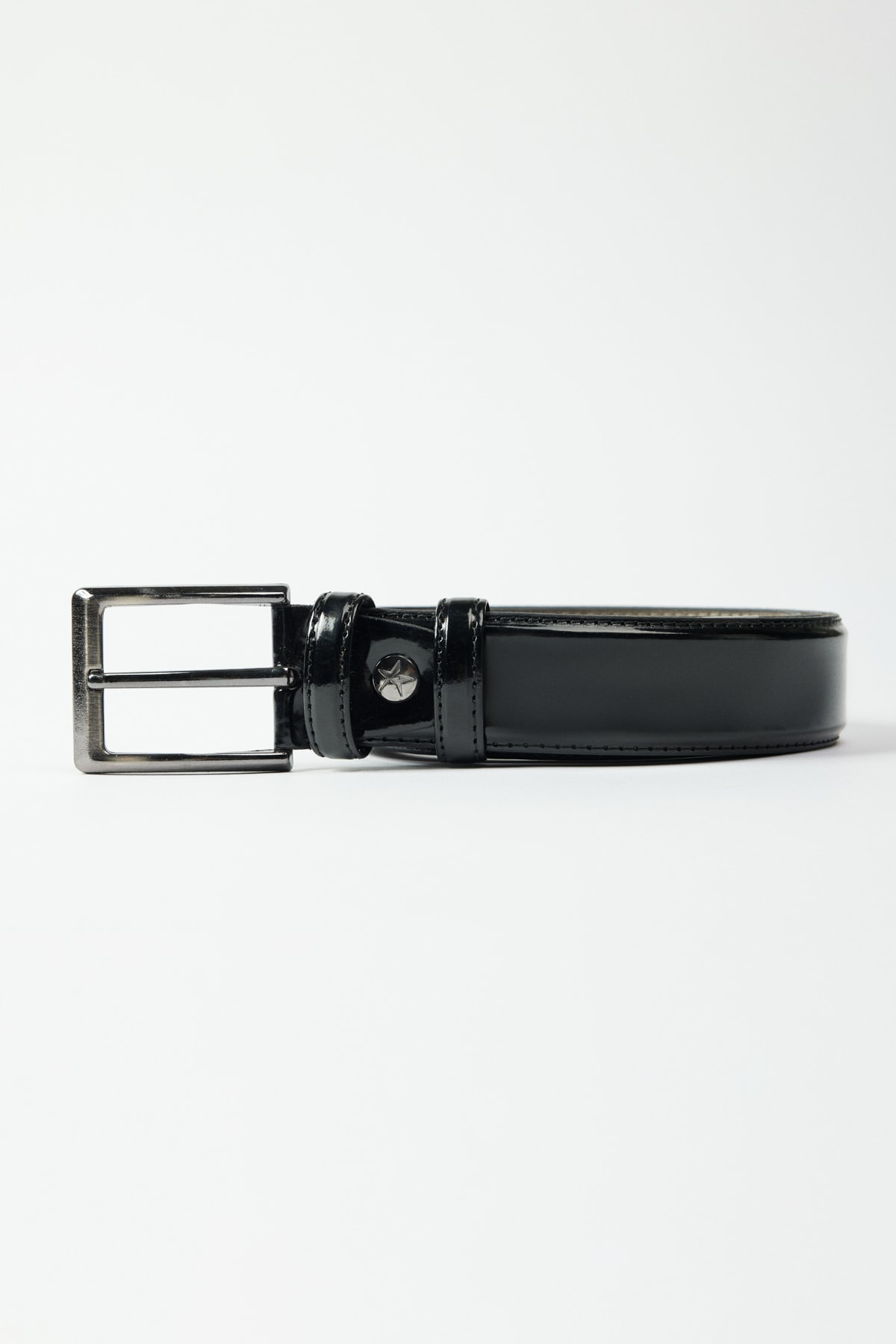 Levně ALTINYILDIZ CLASSICS Men's Black Patent Leather Belt
