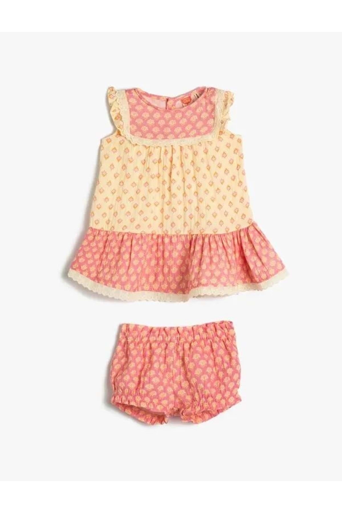 Levně Koton Baby Girl Clothing Dress 3SMG80129AW Pink Pattern Pink Pattern