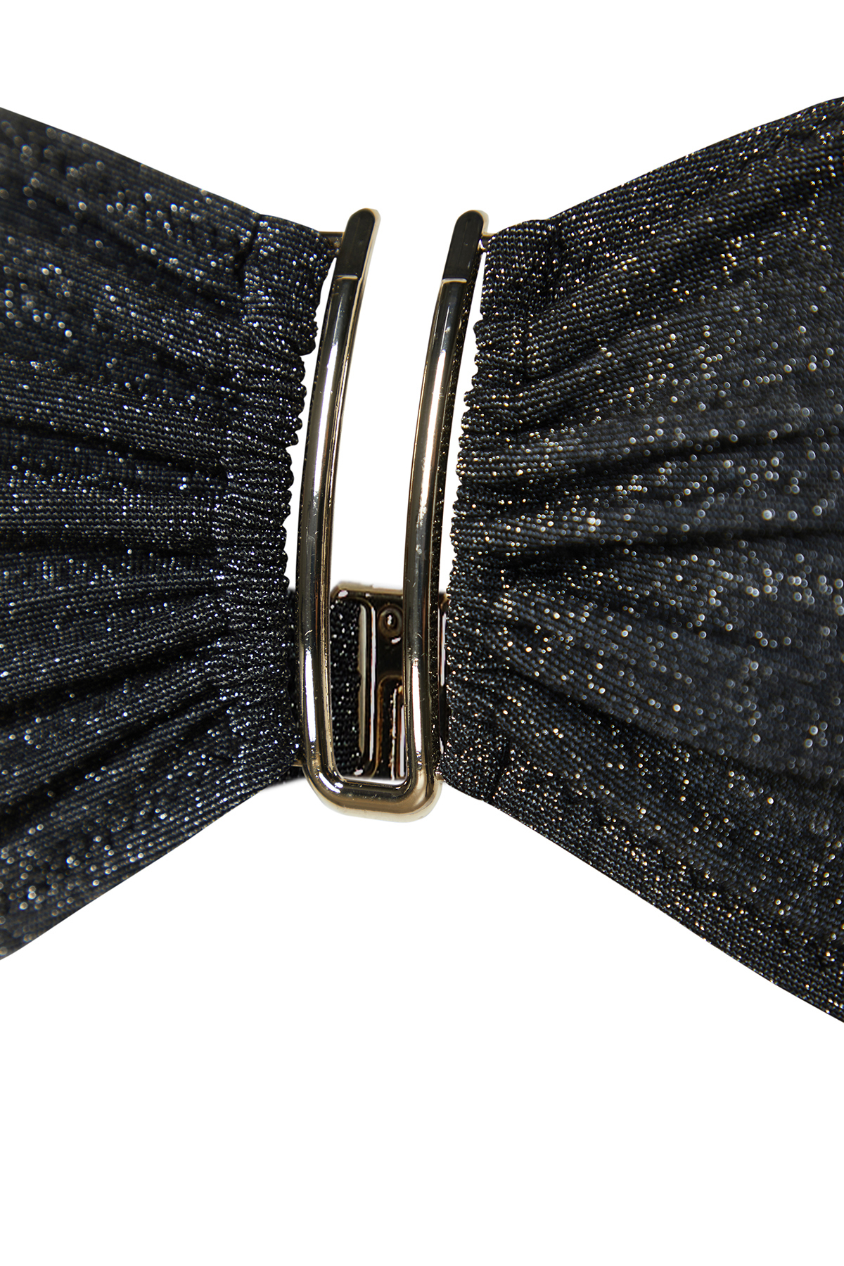 Trendyol Black Strapless Accessory Glitter Premium Fabric Brazilian Bikini Set