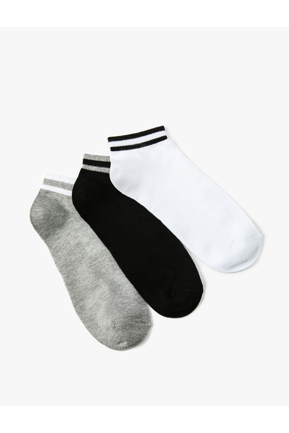 Koton 3-Pack of Booties Socks Multi Color Strip Detailed