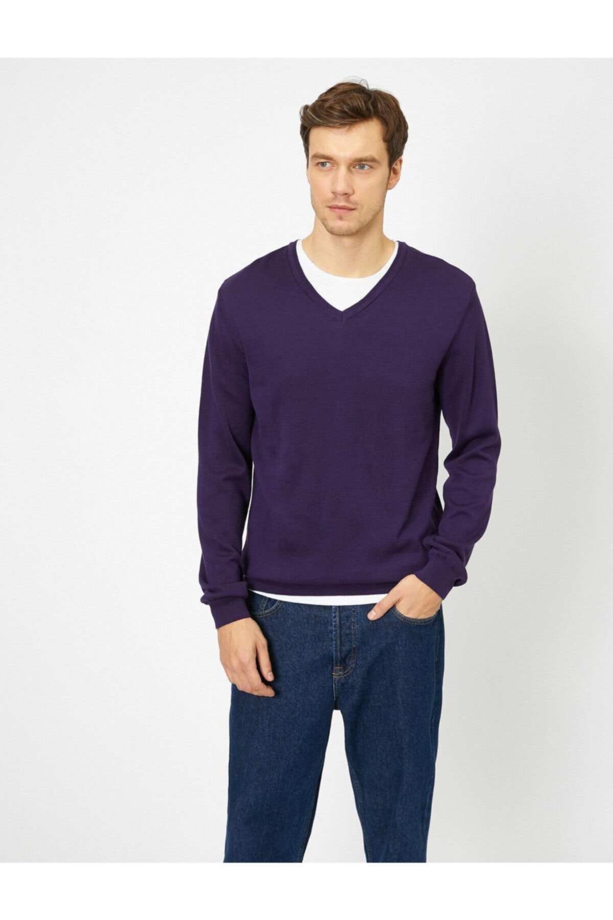 Koton Men's Purple Sweater