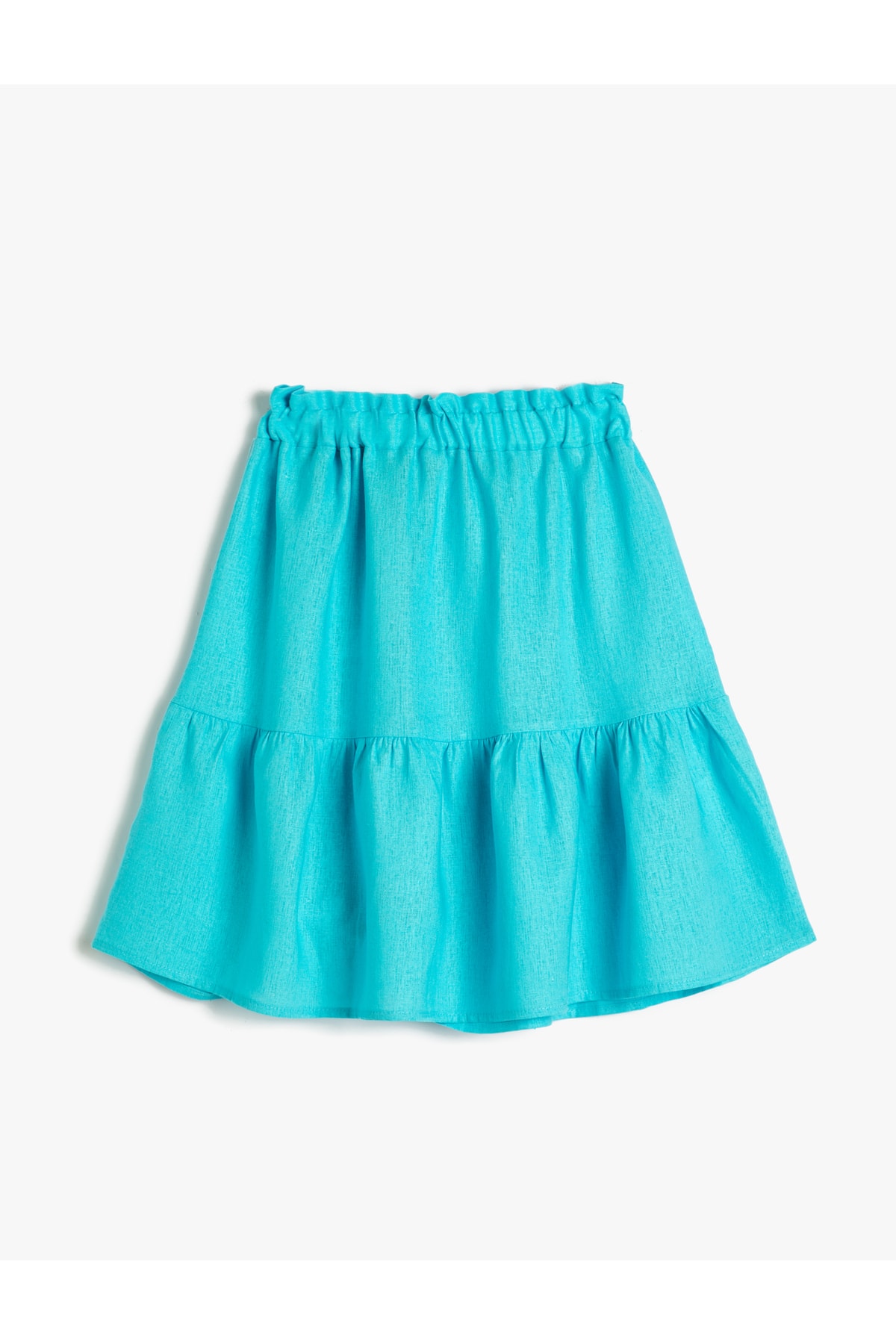 Koton Layered Midi Skirt with an Elastic Waist, Linen Blend.