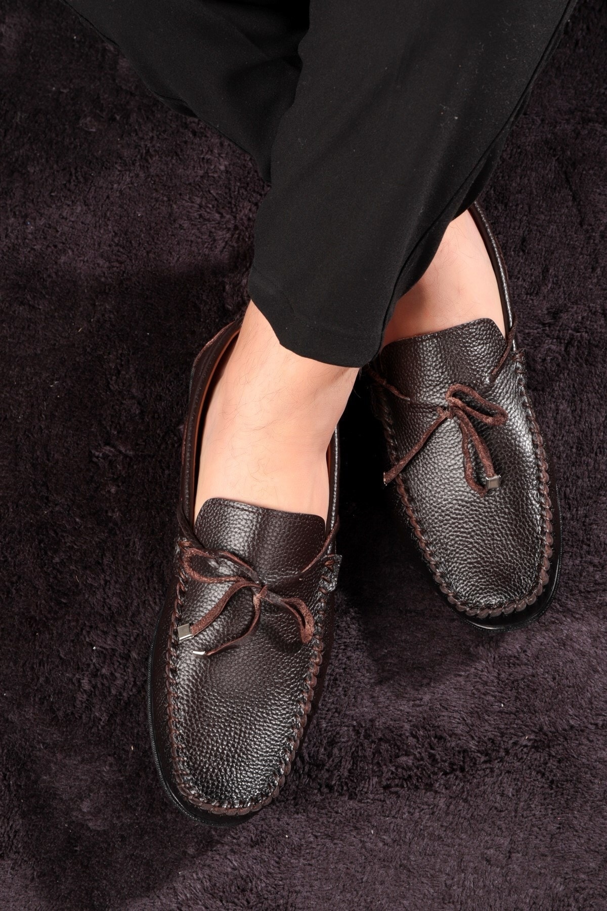 Levně Ducavelli Bordeaux Genuine Leather Men's Casual Shoes, Loafers, Lightweight Shoes.