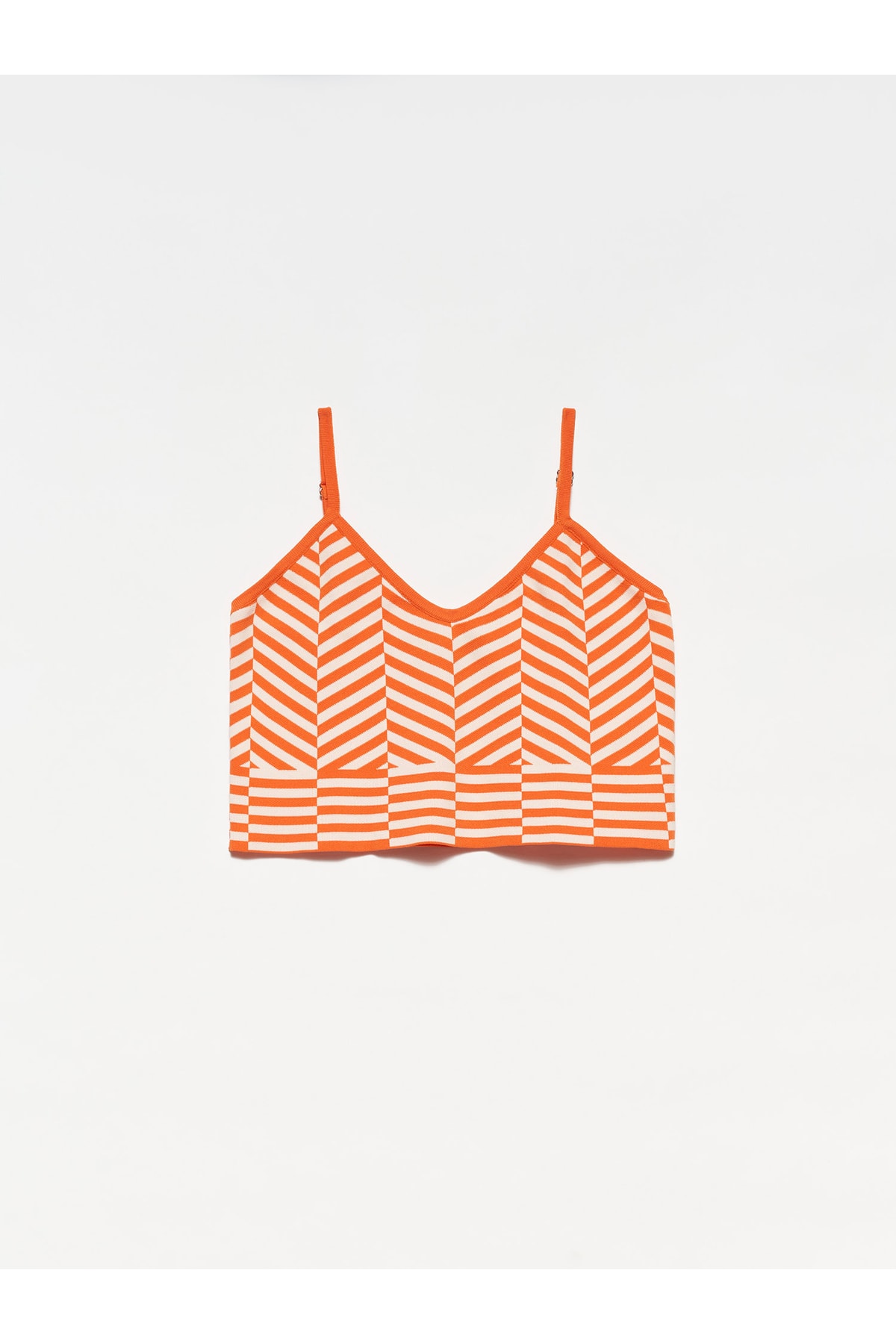 Levně Dilvin 10184 Strap Knitwear Undershirt Crop-orange
