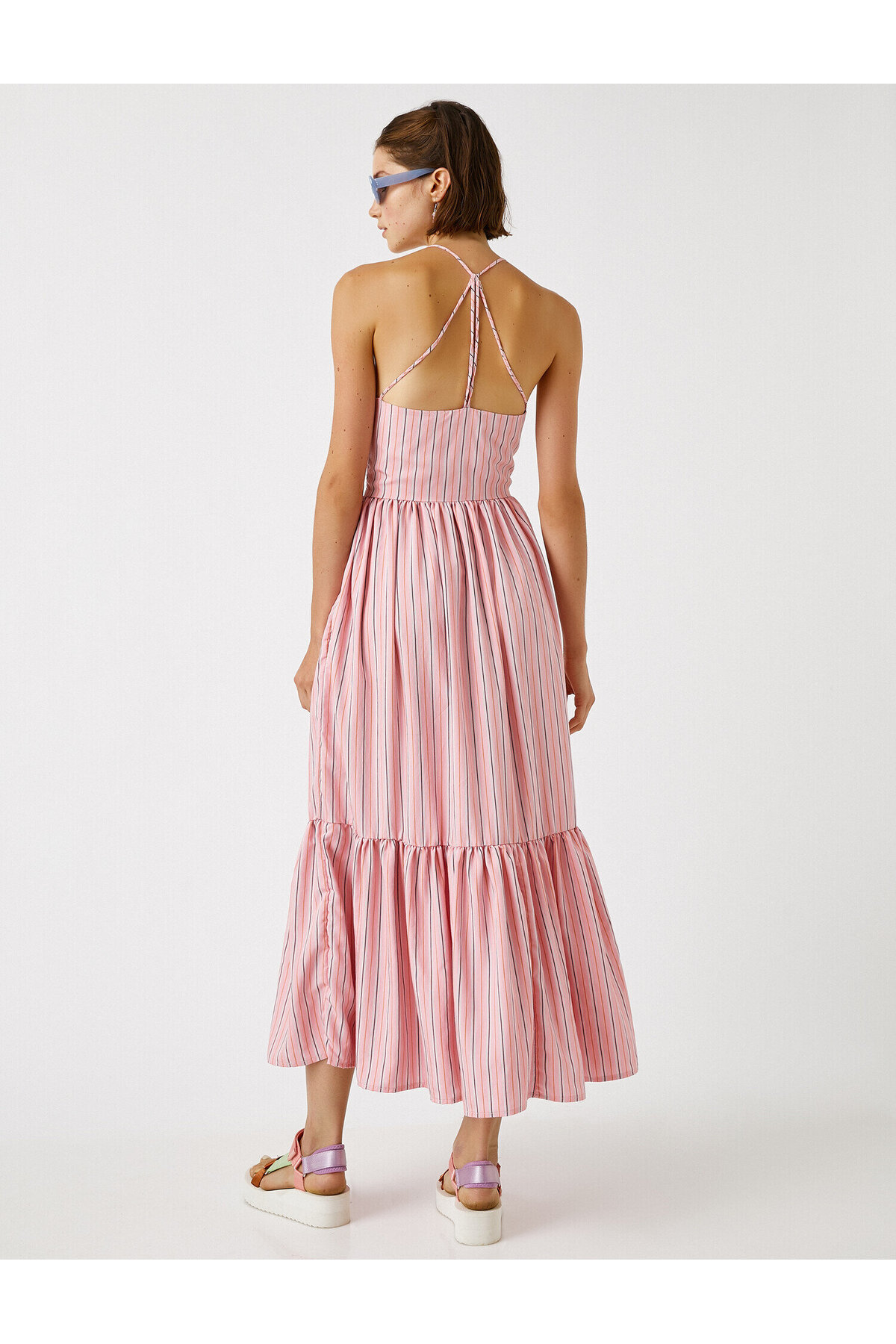 Koton femei cu dungi roz Rochie